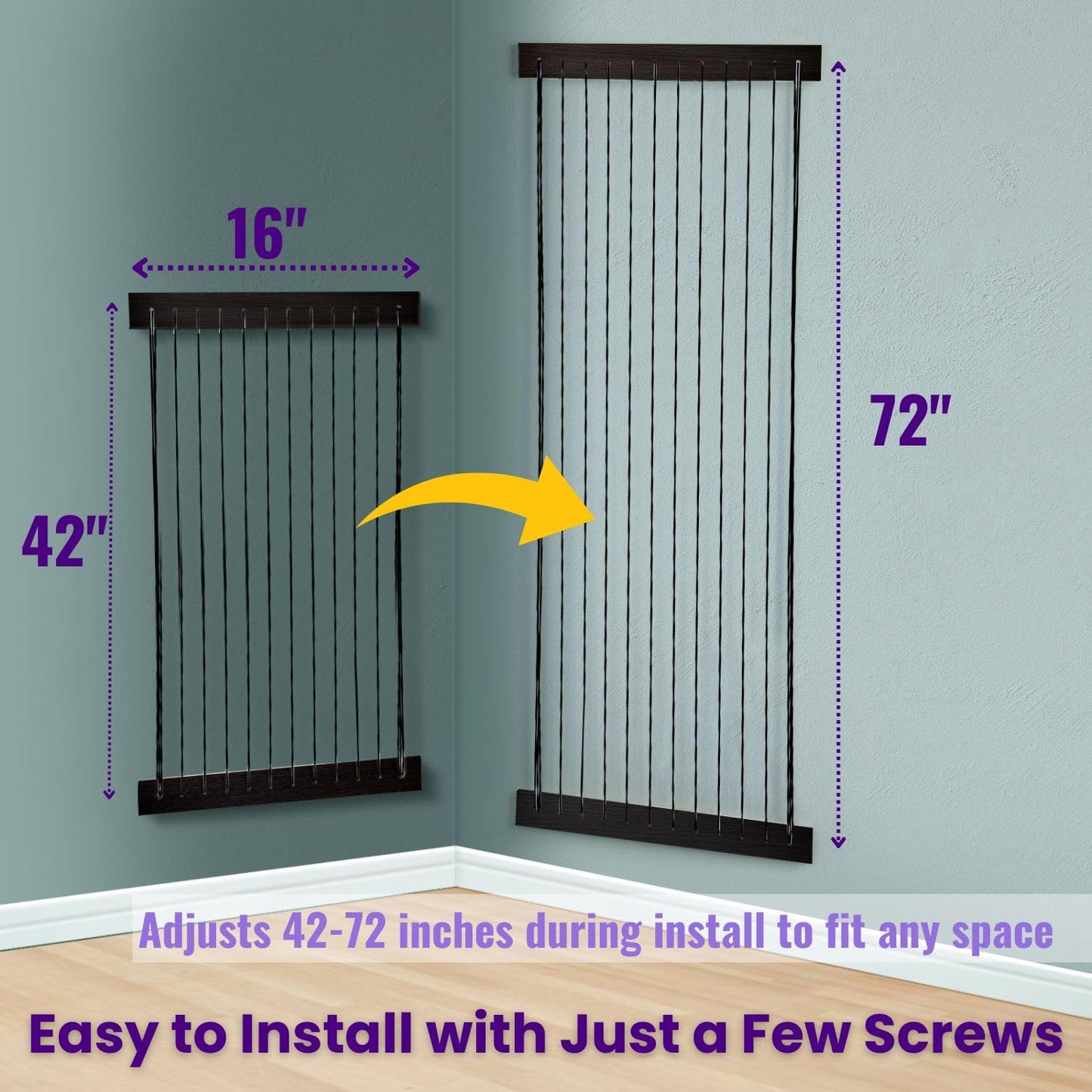 Stuffed Animal Storage Wooden Soft Toy Storage for Kids Room，Wall Mount Door Hanging Stuffed Animal Toy Organizer Shelf for Nursery Play Room Black -Patent