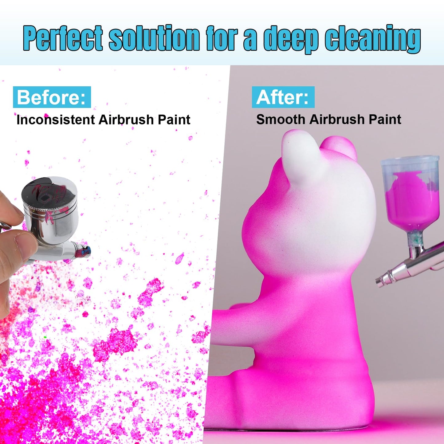 Airbrush Cleaner, 33.82 Oz Air Brush Cleaning Solution for Water-Based Acrylic Color Paints, Quickly Clean Clogged Airbrushes, Paint Brushes, Art Tools