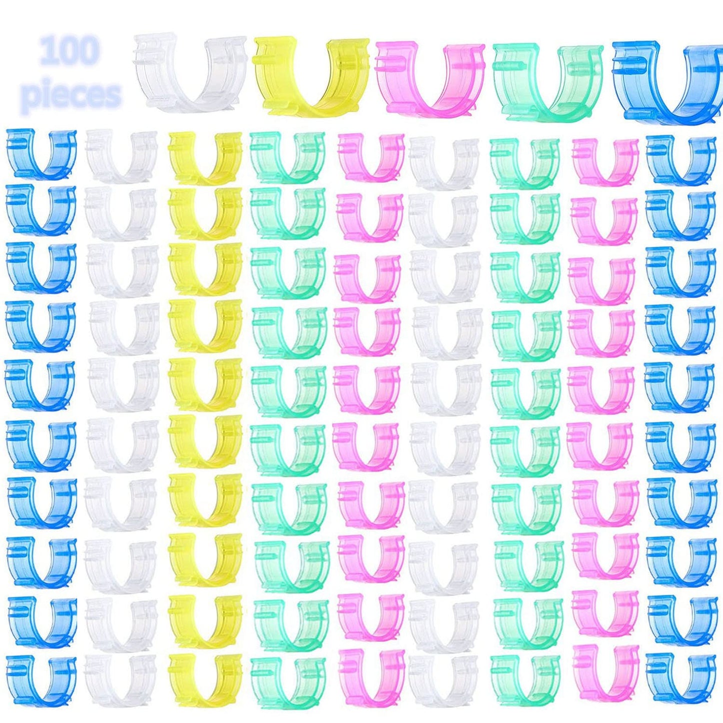 Fbshicung 100 Pcs Sewing Bobbin Clips,Plastic Bobbins Small Clip Accessory Thread Clips Holder Sewing Tool(5 Colors)