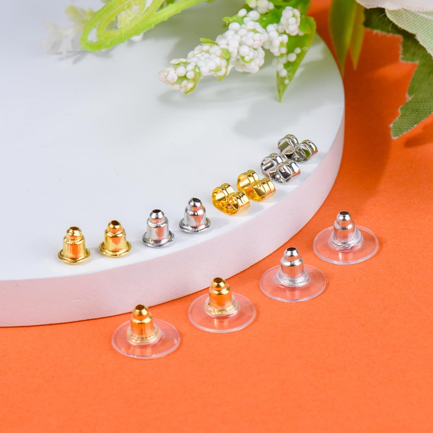 6 Styles Earring Backs for Studs/Droopy Ears/Heavy Earring,170 Pcs Clear Metal Backs Replacements Hypoallergenic Backings Clutch Stoppers Kits for Fish Hook Studs Hoops