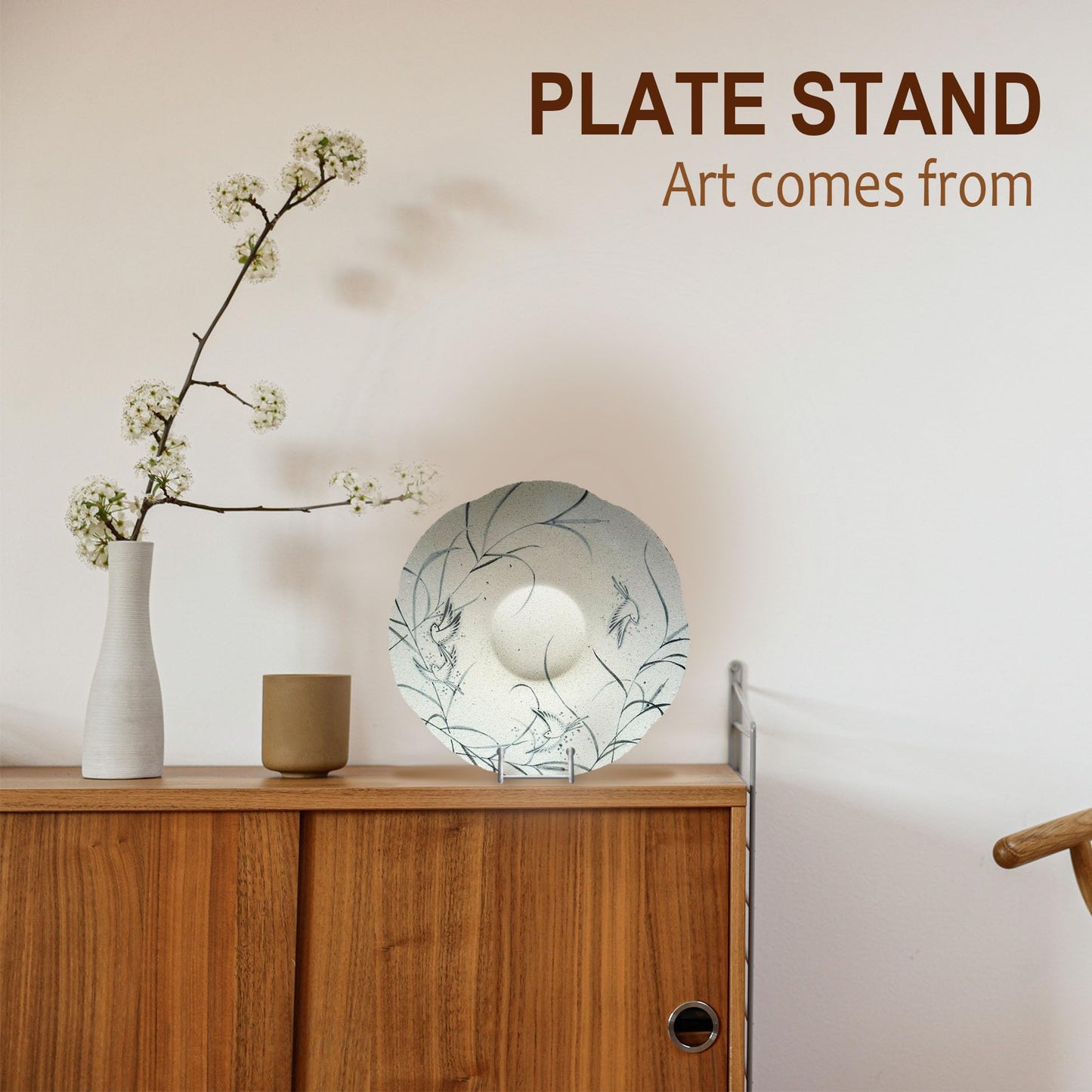 Hoewina Plate Stands for Display, Plate Holder Display Stands, Metal Frame holder stand for Book, Picture, Decorative Plate, Photo and Platter, Tabletop Art (6IN 3PCS-Silver)