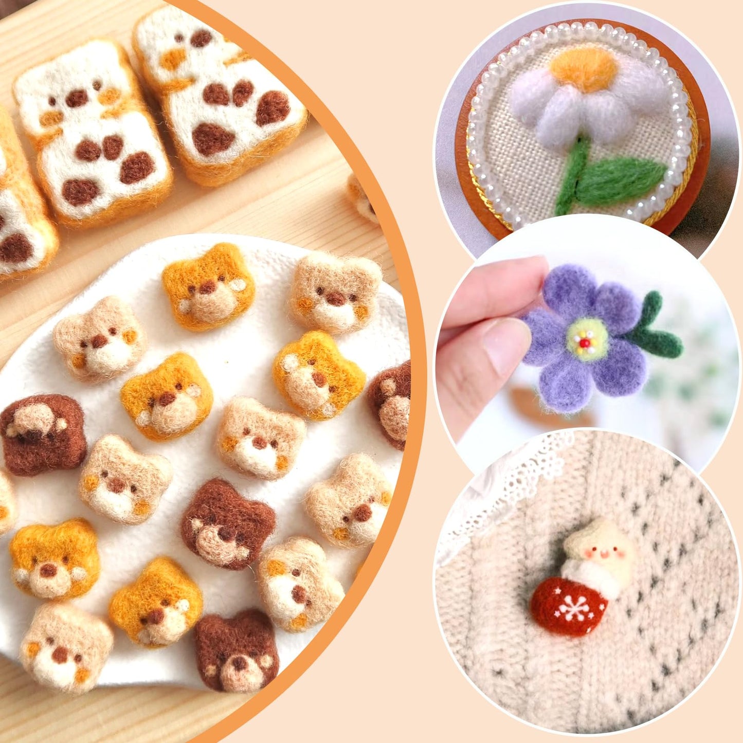 80PCS Needle Felting Needles, 4 Sizes Wool Felting Needles, Needle Felting Tools Supplies Kit with Felting Needles Fingercots Storage Box for DIY Wool Felting Crafts