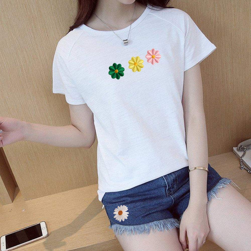 17pcs Sunflower Daisy Flower Patch, Sew/Iron on Embroidered Appliques DIY Craft Patches for Clothes Backpacks Hats Jeans Jackets