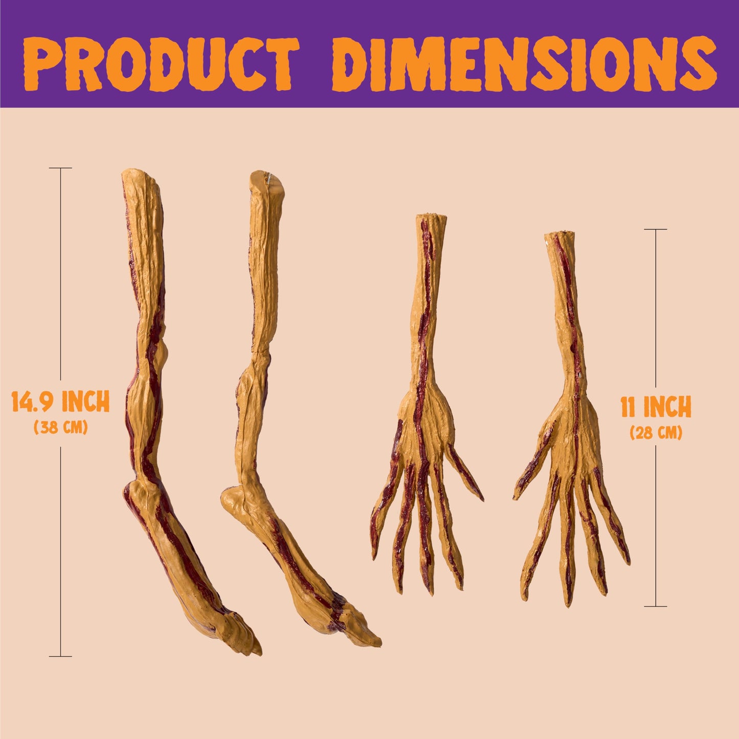 JOYIN Halloween Bendable Pumpkin Arms and Legs Set Decorations, Spooky Halloween Decorations for Pumpkin, Decorating Supplies Indoor Outdoor Home Party Fall