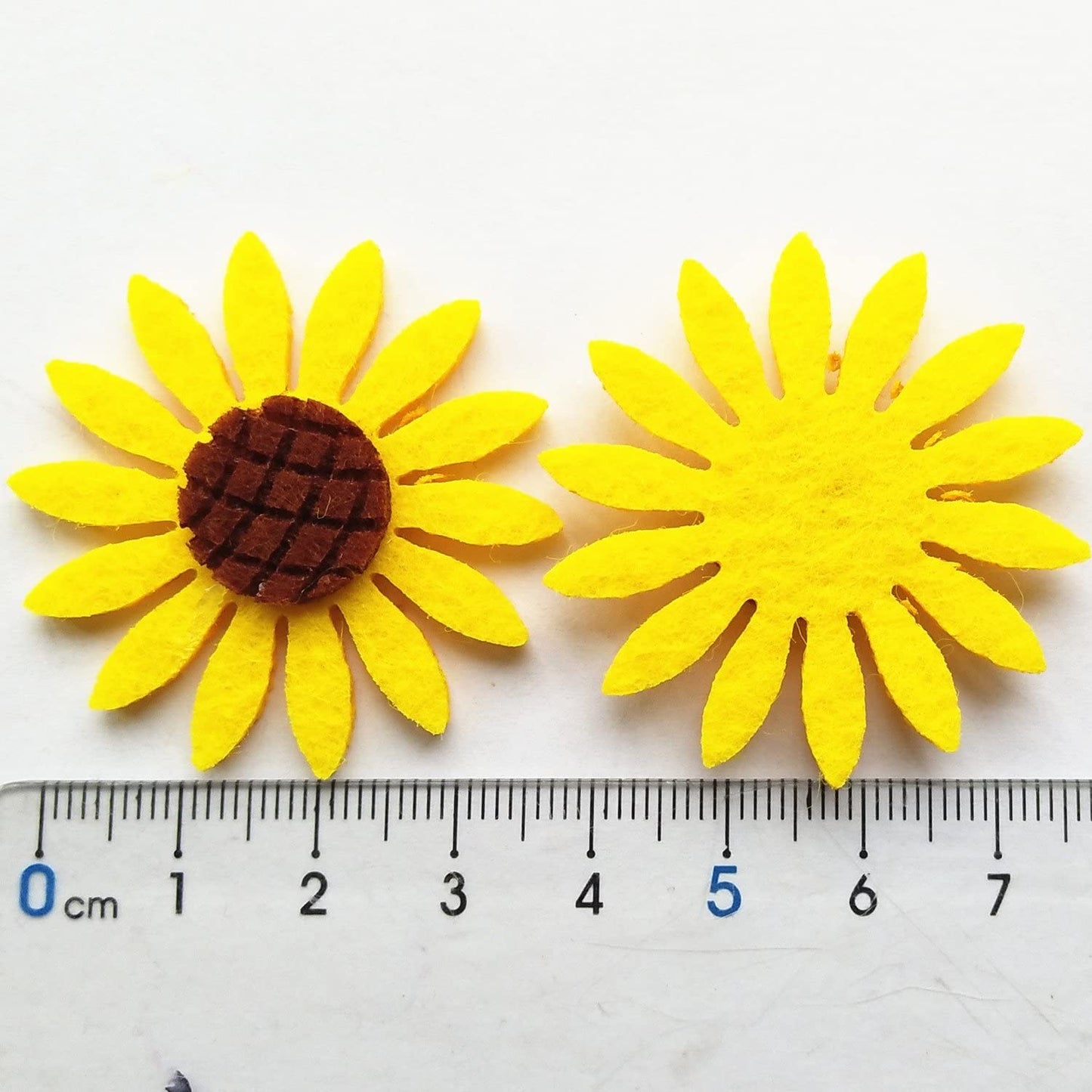 Qingxi Charm 36pcs Yellow Sunflower Applique Patches for Girl Hairband Making Clothes Sewing Decoration DIY Handmaking Craft (Yellow)