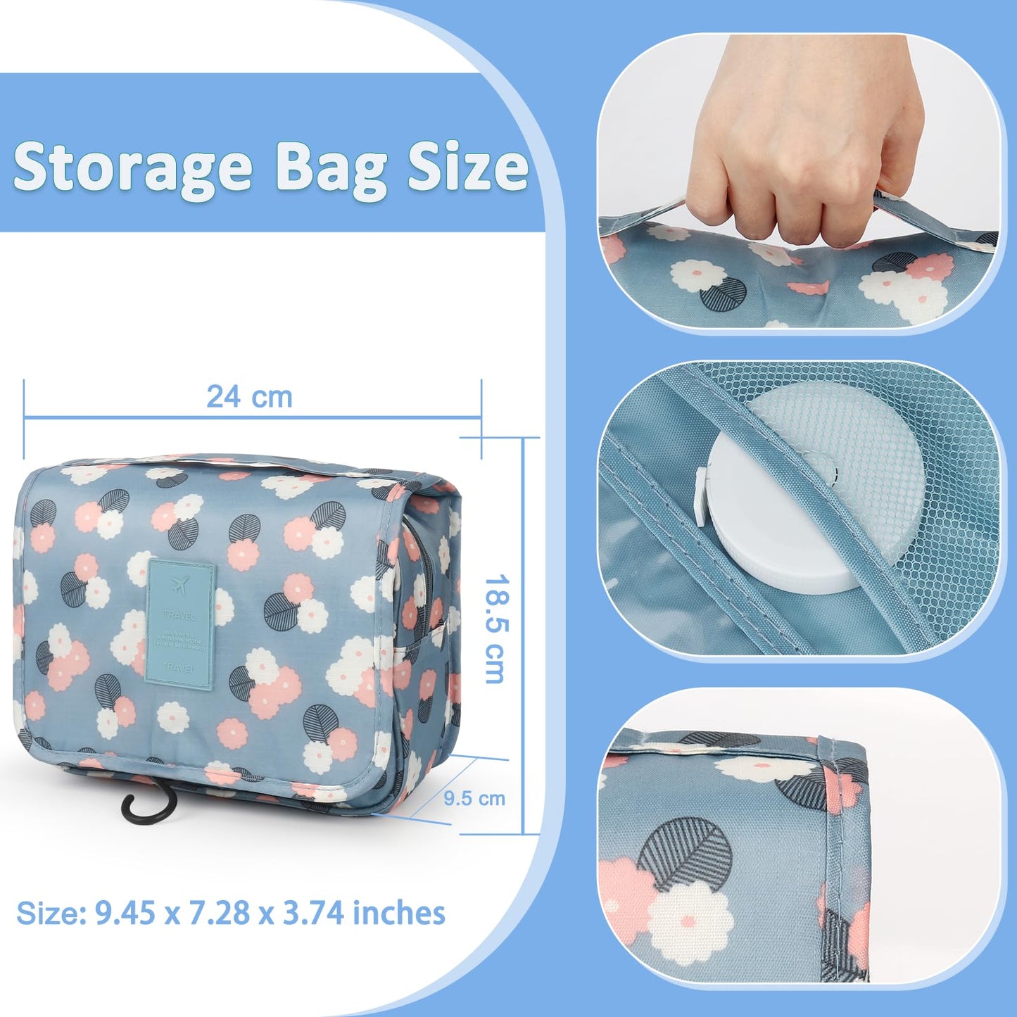 Crochet Kit for Beginners with 10 Colors Yarn and Introduction Book, 48pcs Crochet Starter Kit Everything for Adult, Learn to Crochet Kit with Soft Grip Crochet Hooks and Blue Flower Bag