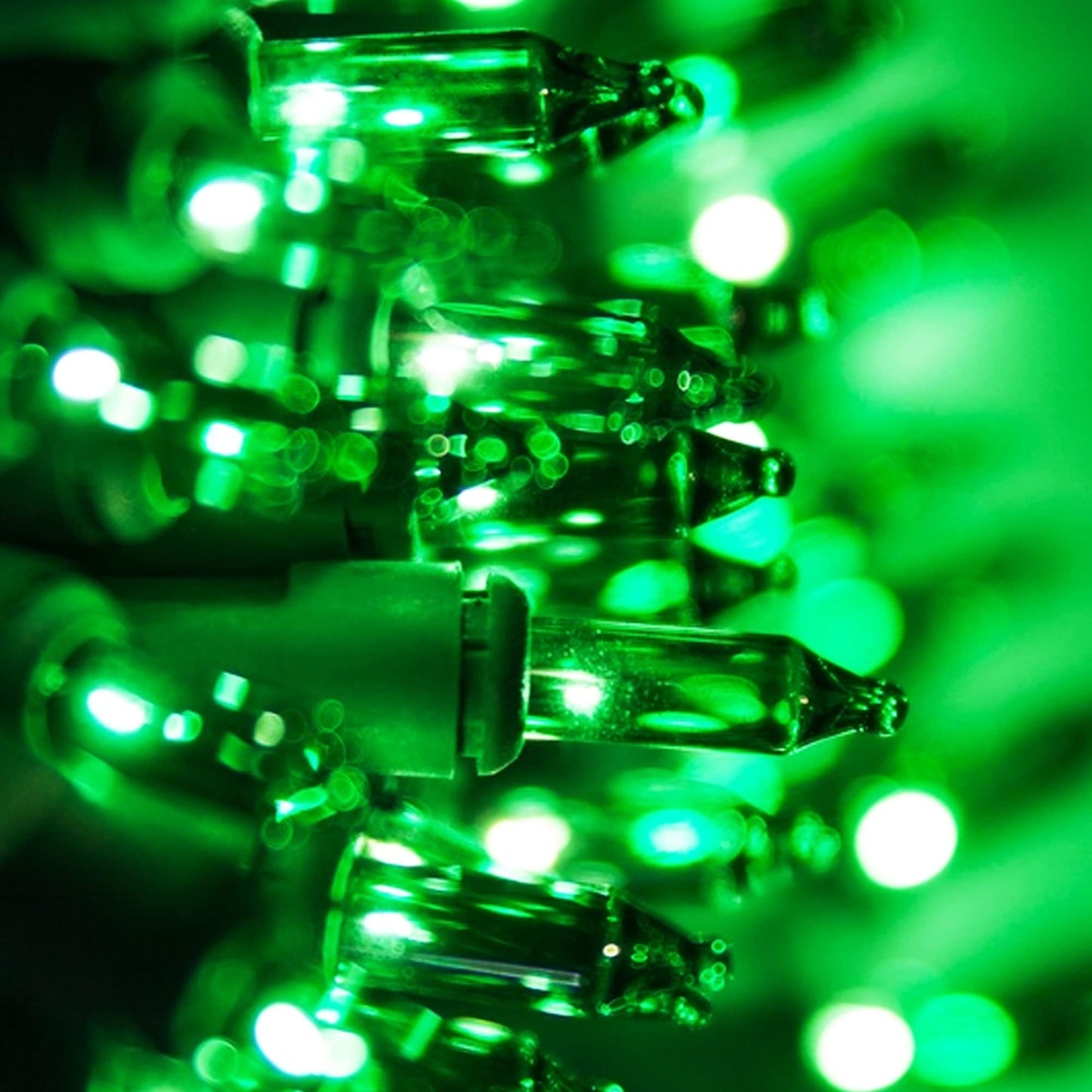 Green Christmas Lights, 18.5FT 100 Count Incandescent Halloween Lights, Waterproof St. Patrick's Day Decorations for Outdoor Indoor Xmas Tree Patio Home Party Garden Yard Decor