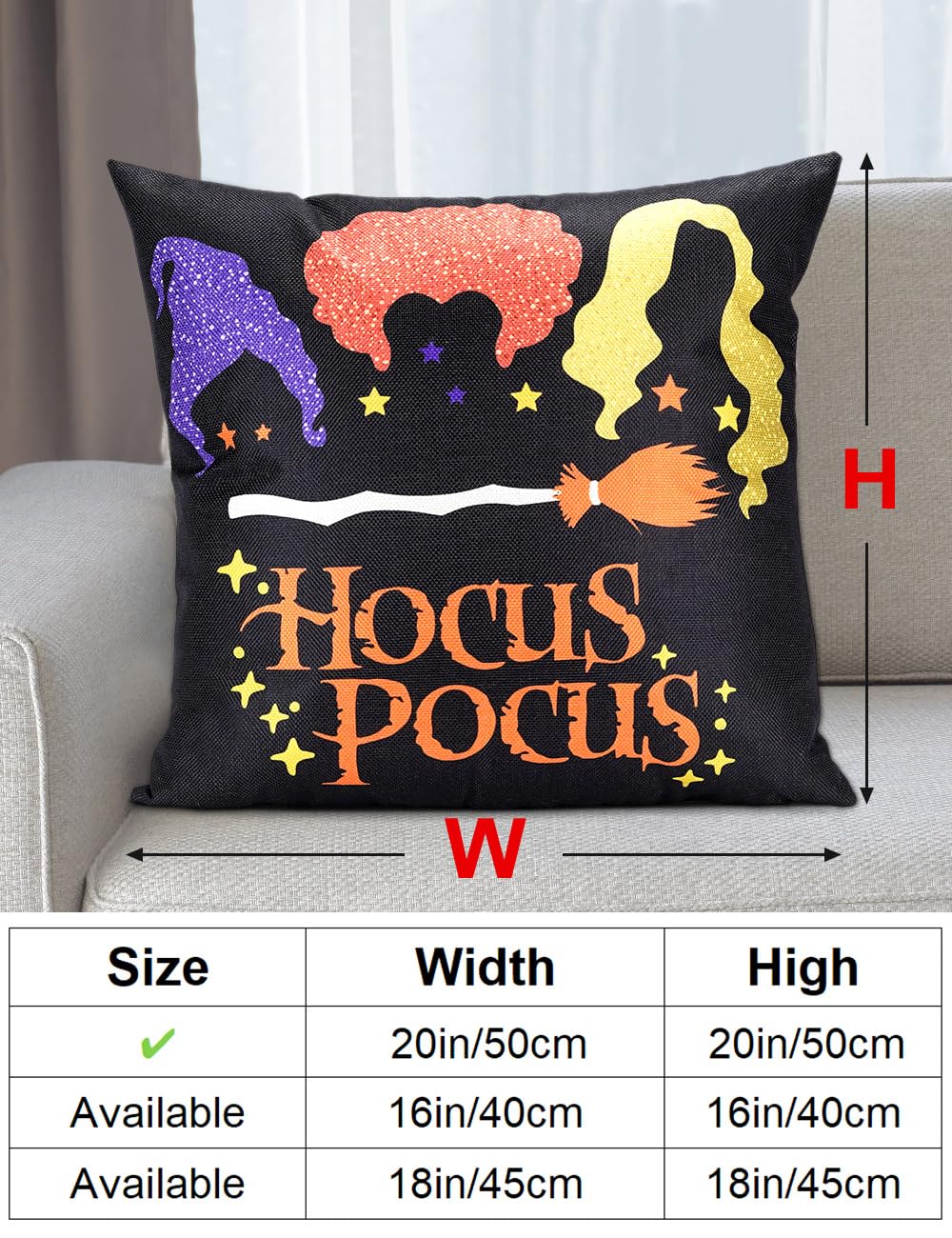 Halloween Decorations Set Of 4 Double-Sided Print Pillow Covers 20" x 20", with 8 Cute Halloween Decor Patterns, Elegant Invisible Zipper, Soft Linen Throw Pillow Covers for Outdoor & Indoor Use