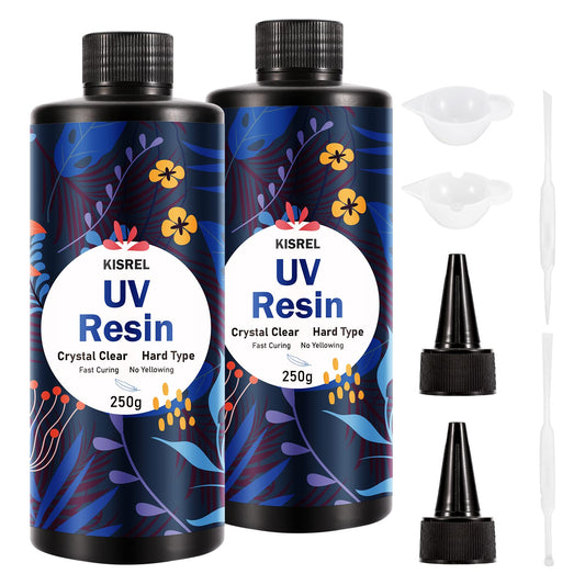 UV Resin 500g - Upgraded Hard Type Crystal Clear Ultraviolet Curing UV Epoxy Resin for Craft Jewelry Making