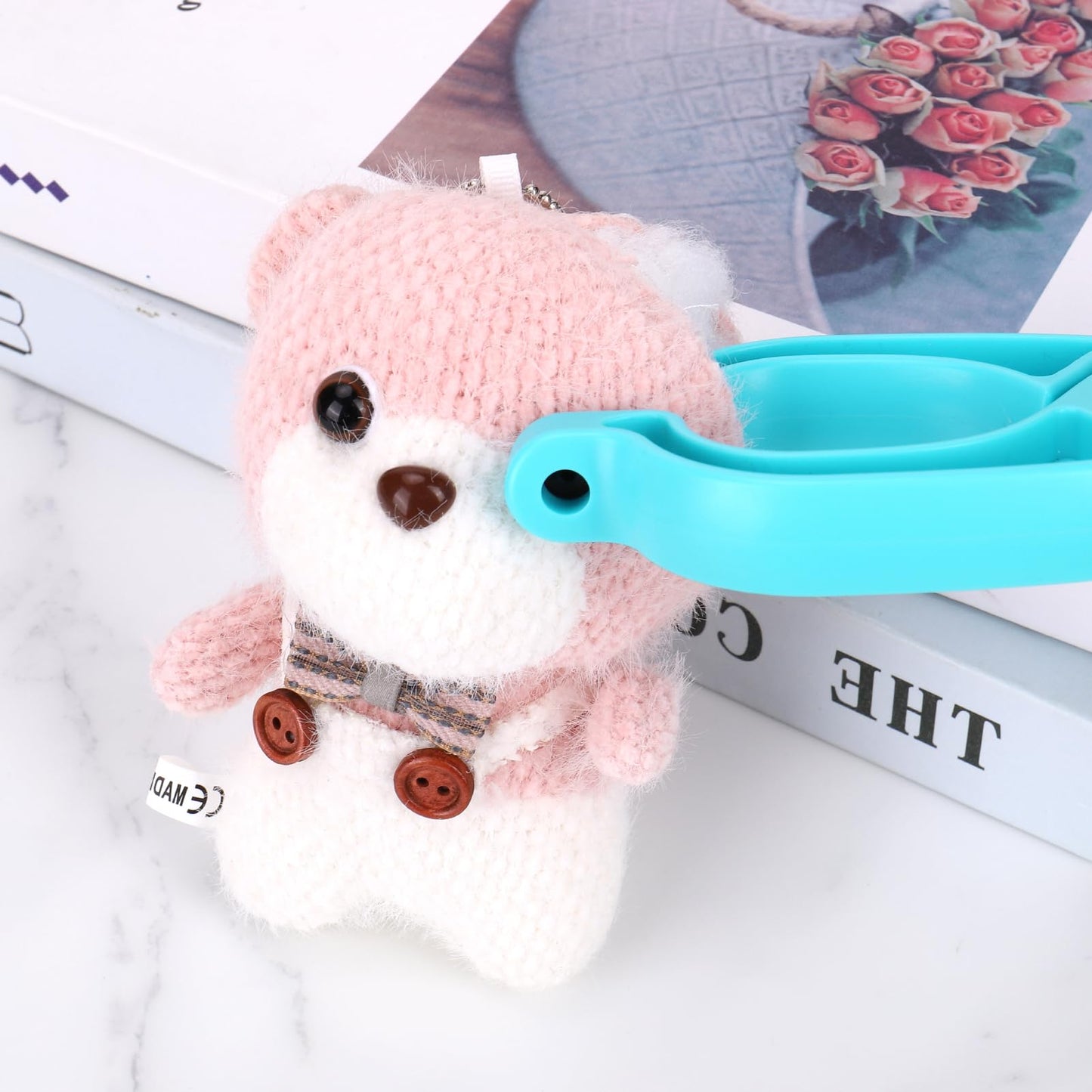 Juome Upgraded Safety Eye Tool for Crocheting - Crochet Tools for Attaching Crochet Safety Eyes, Auxiliary Tool for 5-30mm Stuffed Animals Safety Eyes Doll Making Supplies (Blue 1pcs)