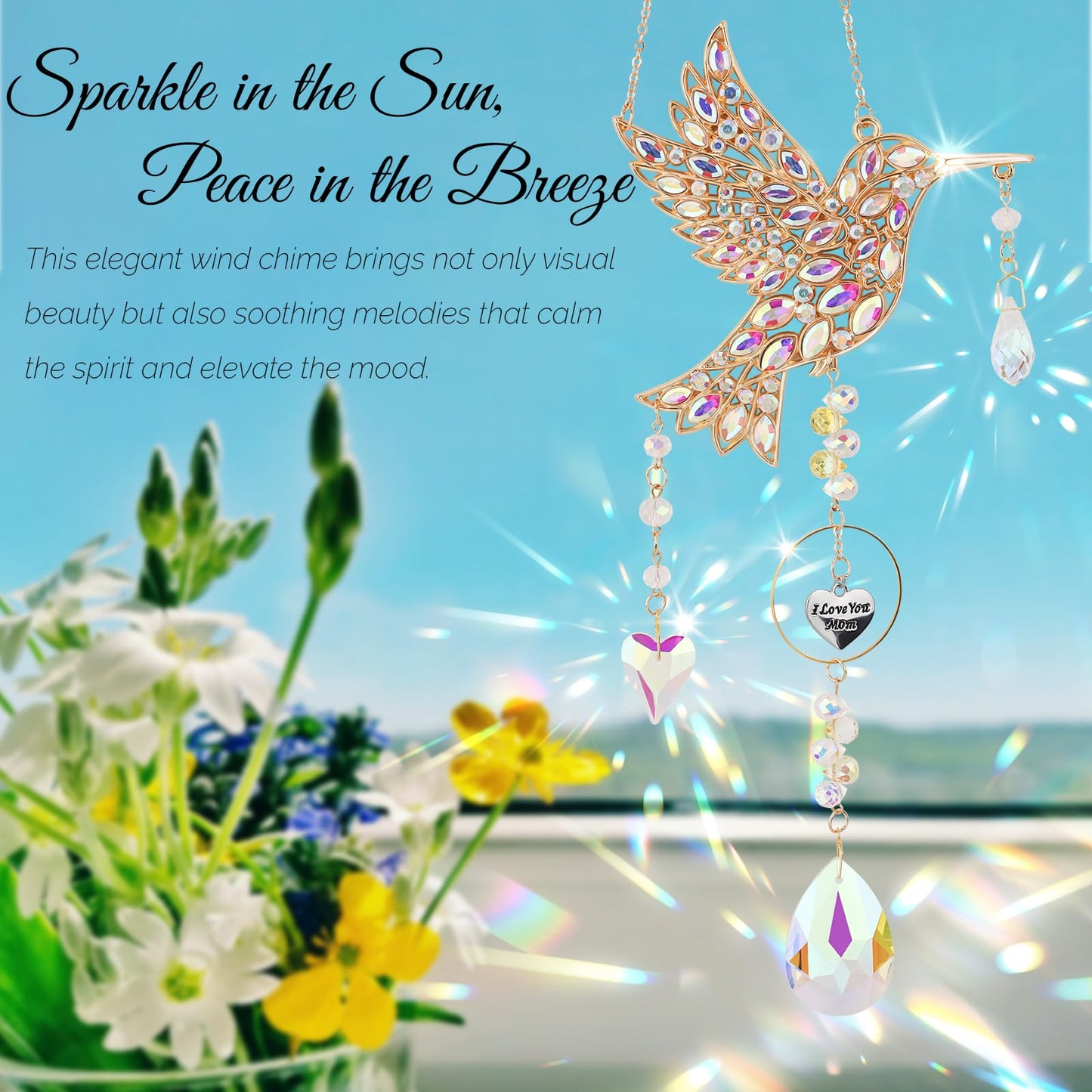 Hummingbird Gifts for Mom - Mom Gifts for Mothers Day Birthday Valentines Day, Sun Catchers Indoor Window, Hummingbird Gift for Women Mother Grandma Bird Lovers Outdoor Garden Spring Home Decor