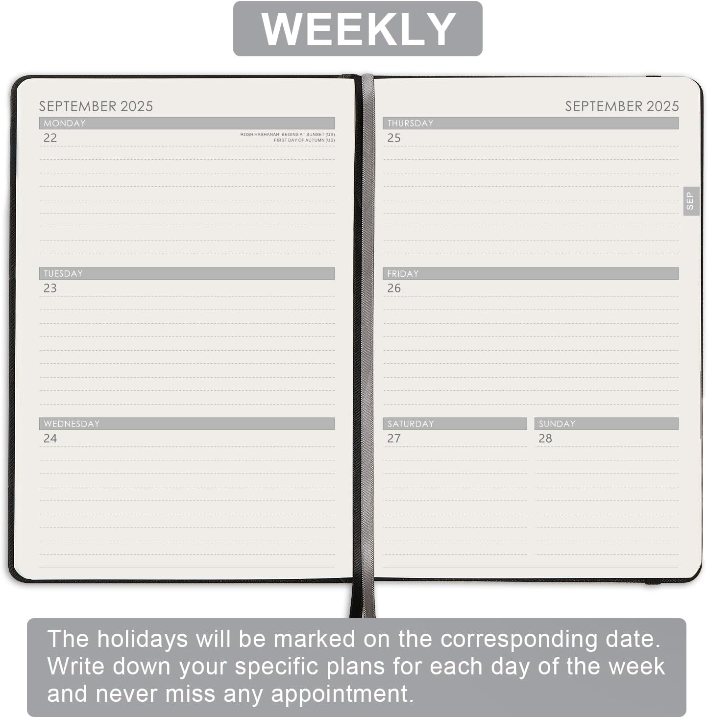 2025-2026 Planner - Academic Planner 2025-2026, 12-Months 25-26 Planners Weekly and Monthly, Jul. 2025 - Jun. 2026, 5.75" x 8.25", Saffiano Leather with Thick Paper, Back Pocket with 40 Notes Pages