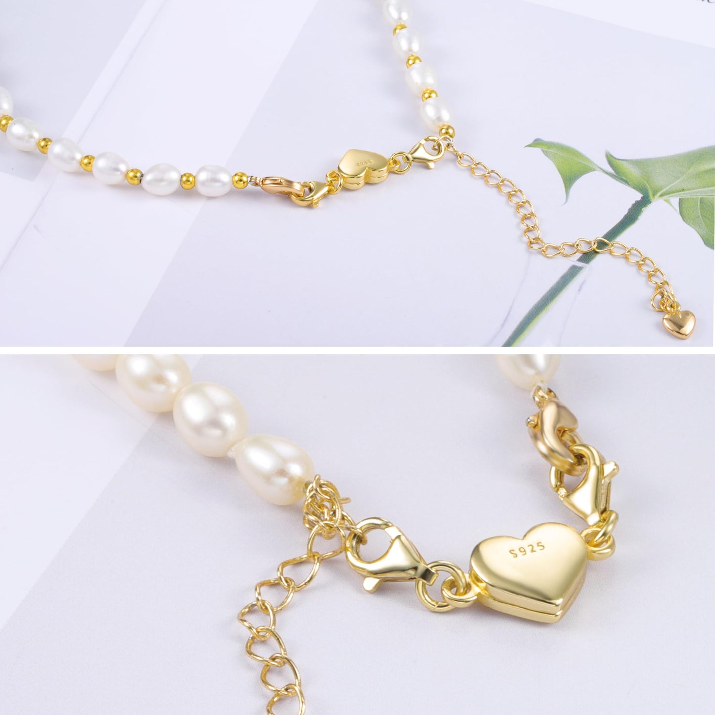 14K Gold Heart Magnetic Necklace Clasps and Closures 925 Sterling Silver Double Lobster Clasp Magnetic Jewelry Clasps for Necklaces