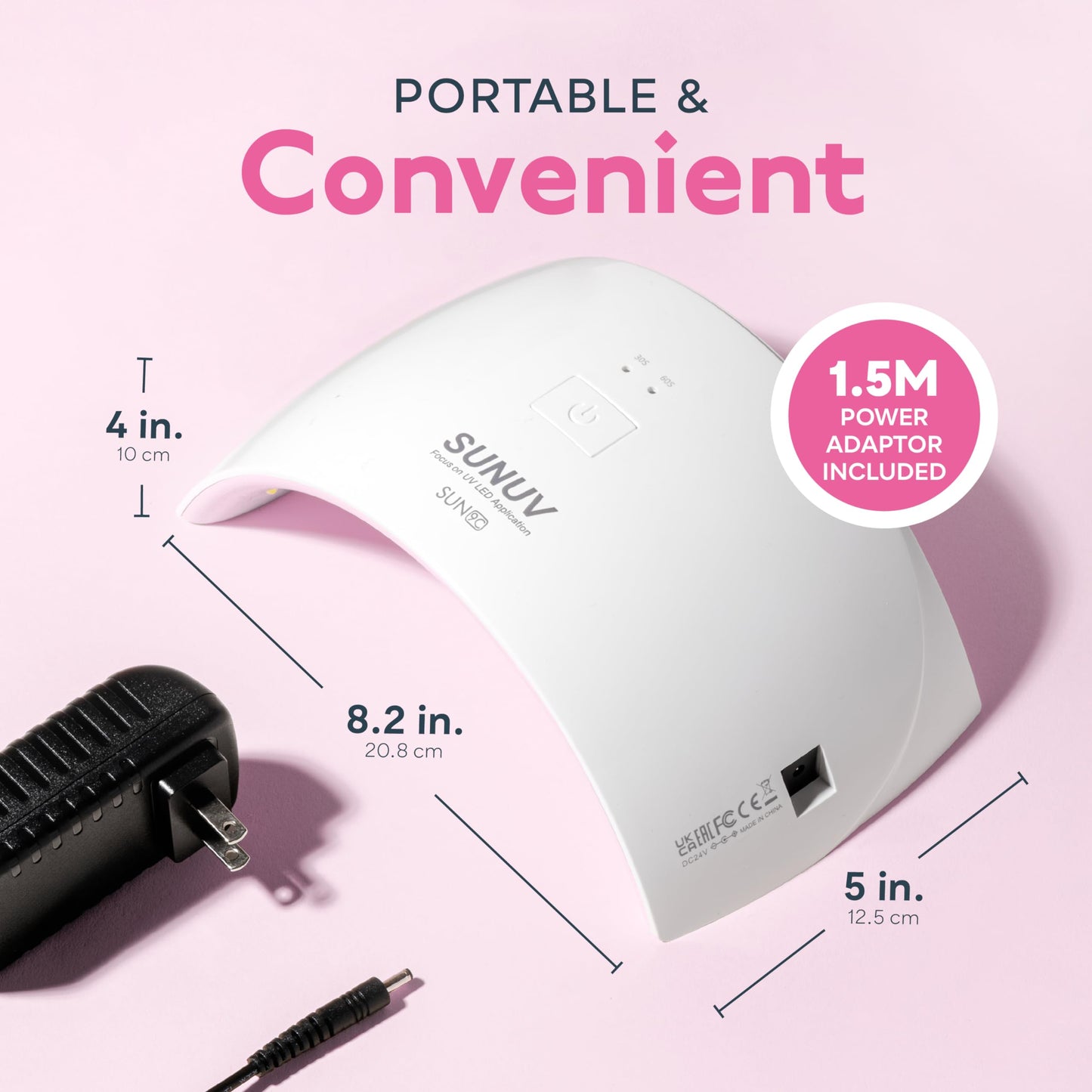 UV LED Nail Lamp, Nail Dryer for Gel Polish UV Light for Nails with Sensor 2 Timers SUN9C Pink Gift for Women Girls