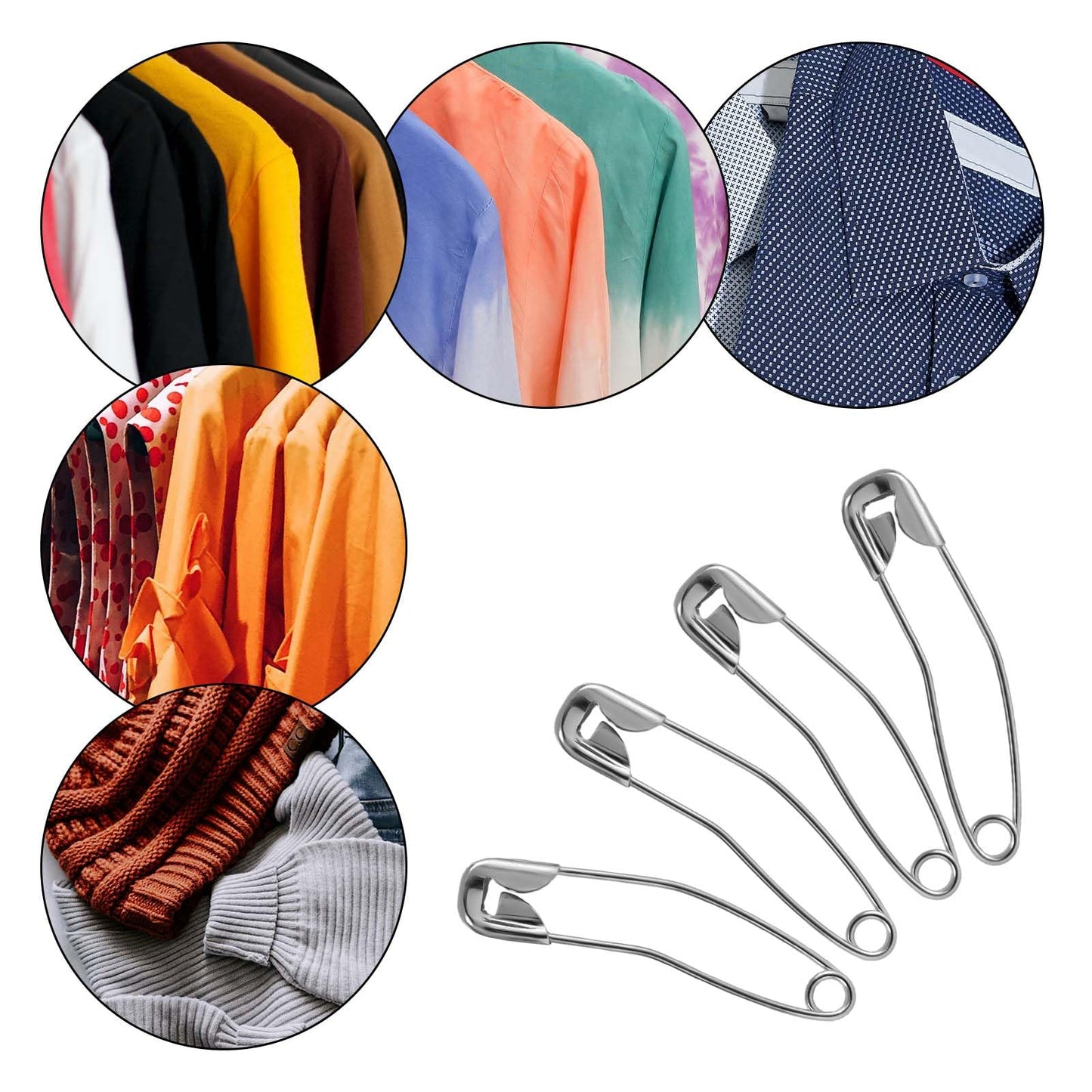 100pcs Curved Safety Pins, 1.5in Quilting Basting Pins Bent Safety Pins Sewing Safety Pins Accessories for Crafting Quilting Knitting Sewing(Silver)