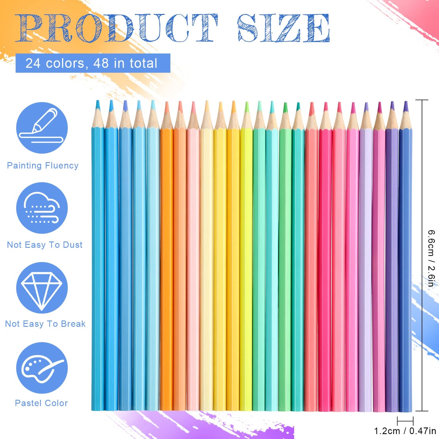48 Packs Colored Pencils Oil Pencils Soften Wood Pen for Adult Artists Beginners Drawing Sketching Supplies(Macaron Color)