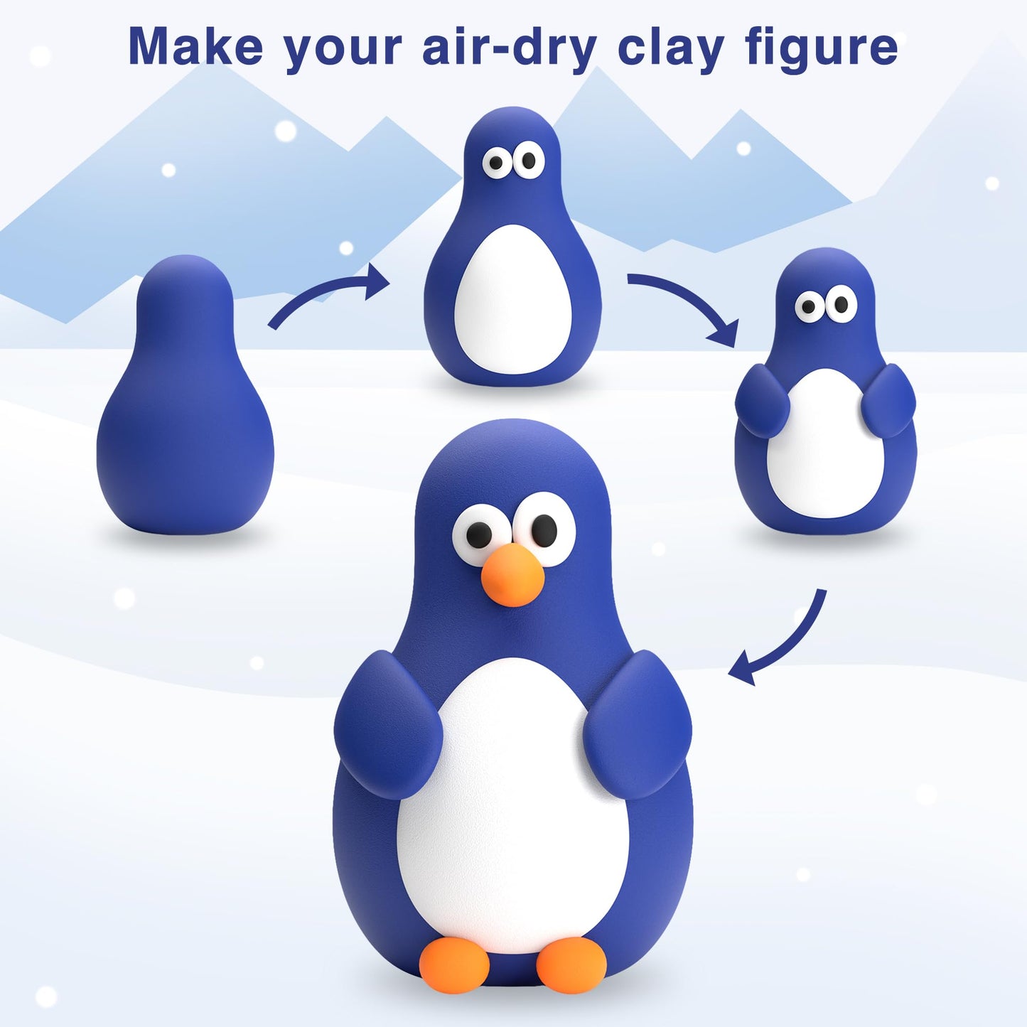Air Dry Clay Kit - 24 Colors, Soft & Ultra Light, Modeling Clay for Kids with Accessories, Tools and Tutorials