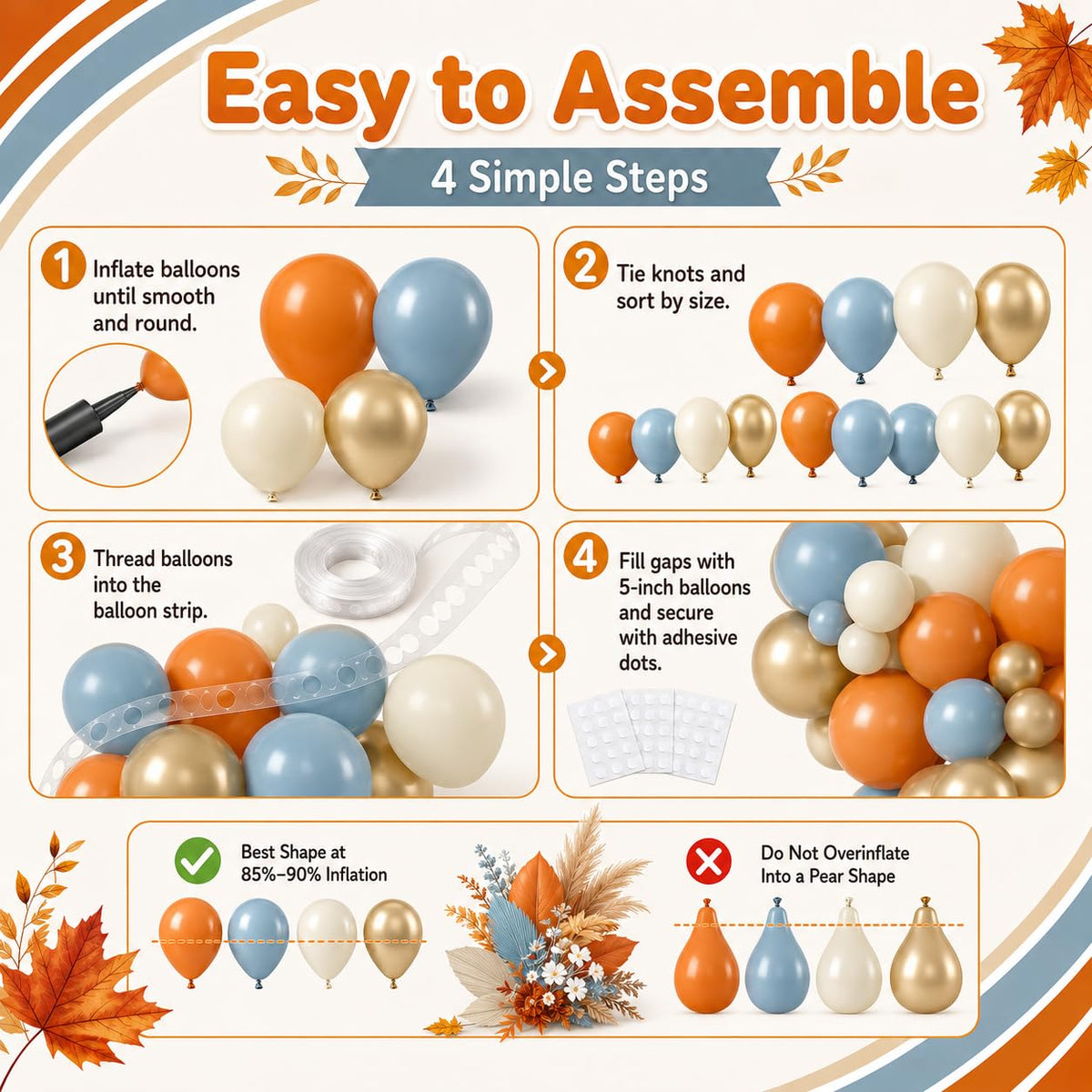 Fall Autumn Balloon Arch Kit, Thanksgiving Themed Party Decorations