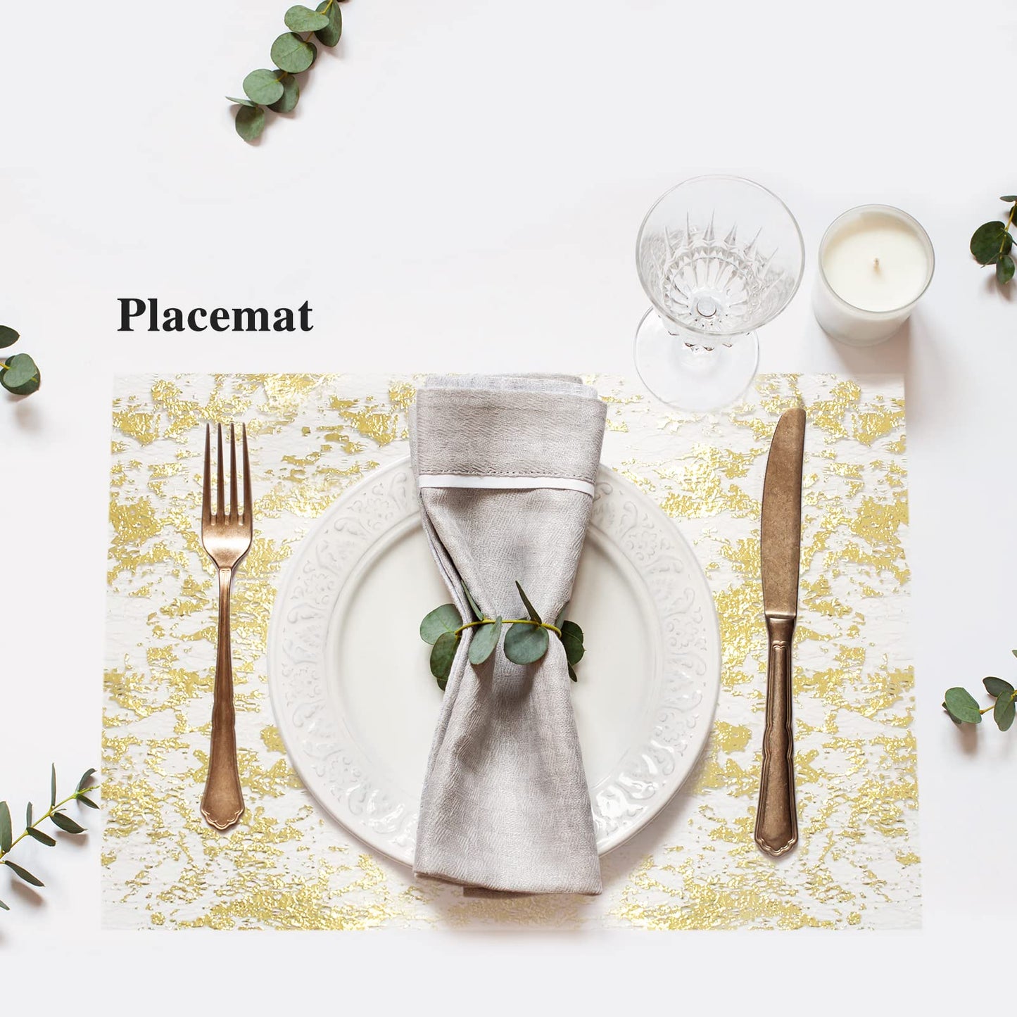 Ohanniewa Gold Table Runner 11 inch x 32 Feet Glitter Metallic Gold Foil Mesh Table Runner Roll Table Decorations for Wedding, Birthday, Banquet, Christmas