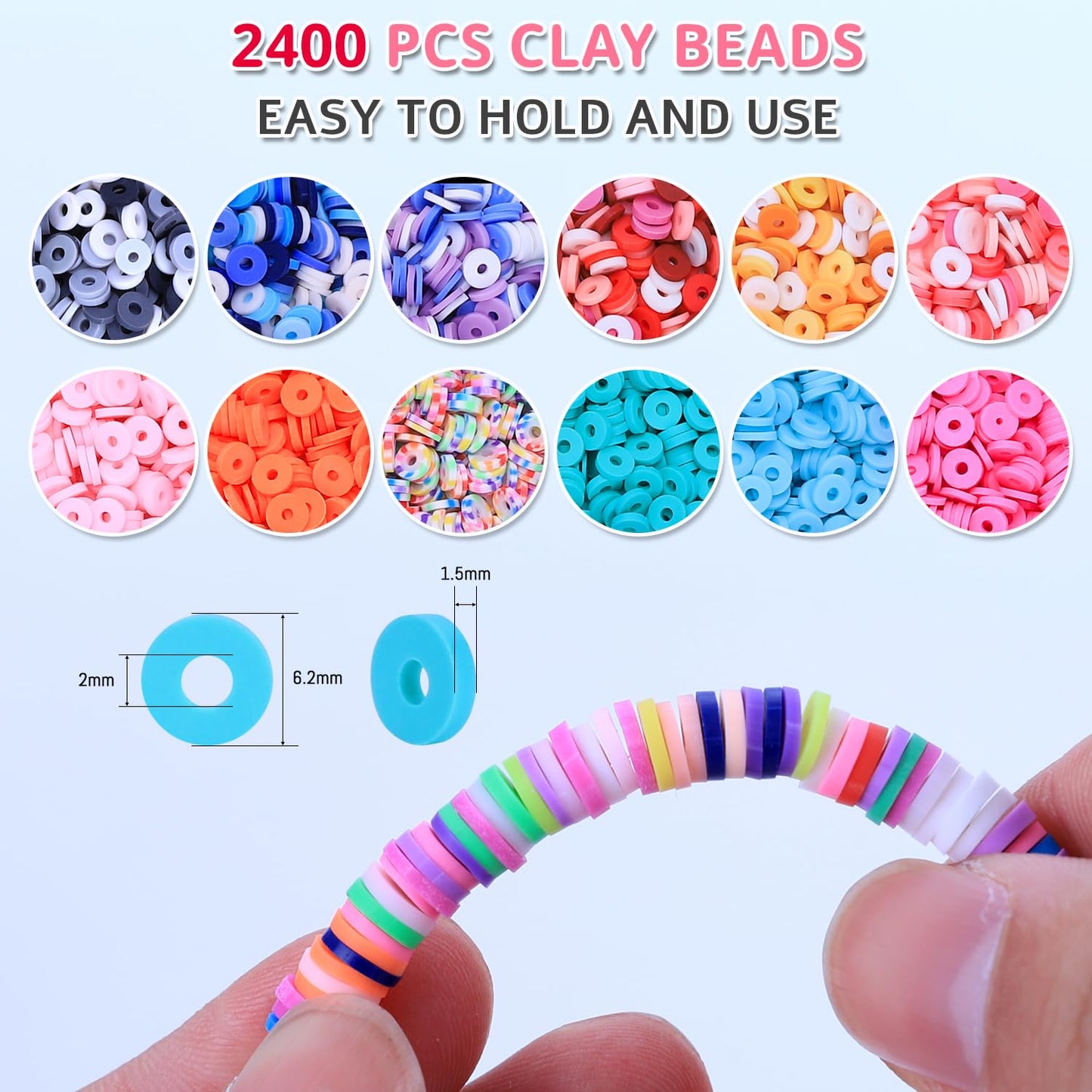 3200 Pcs Girls Toys Bracelet Making Kit, Unicorn/Mermaid Clay Beads Jewelry Activity Kit, DIY Crafts Birthday Christmas Gifts for Girls Ages 5 6 7 8 9 10 11 12 Years Old (Sapphire Blue)