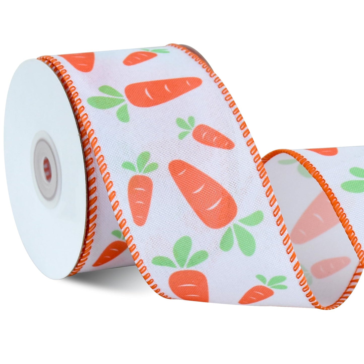 2-1/2 Inch x 10 Yards Easter Wired Burlap Ribbon with Carrots Pattern for Handmade Crafts, Wreaths and Gift Wrapping, Basket Decor, Bows Making, Easter Day Decor, Indoor and Outdoor Decoration