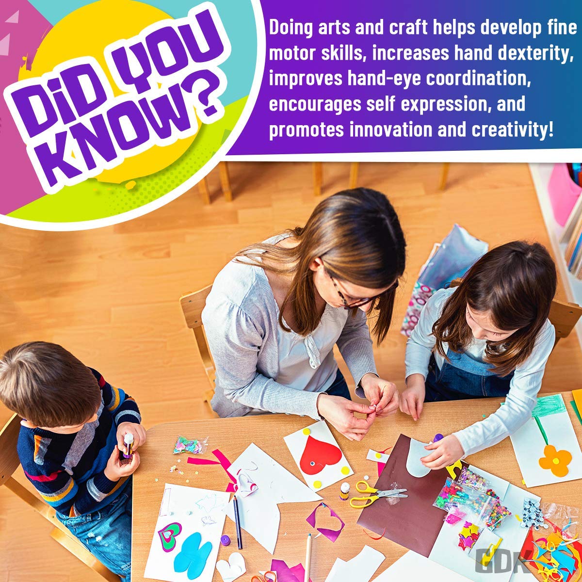 GoodyKing Arts and Crafts Supplies for Kids - 1170Pcs+ Craft Art Supply Kit for Toddlers Kids Craft Supplies & Materials Age 4 5 6 7 8 9 - All in One D.I.Y. Crafting School Supplies (Large)