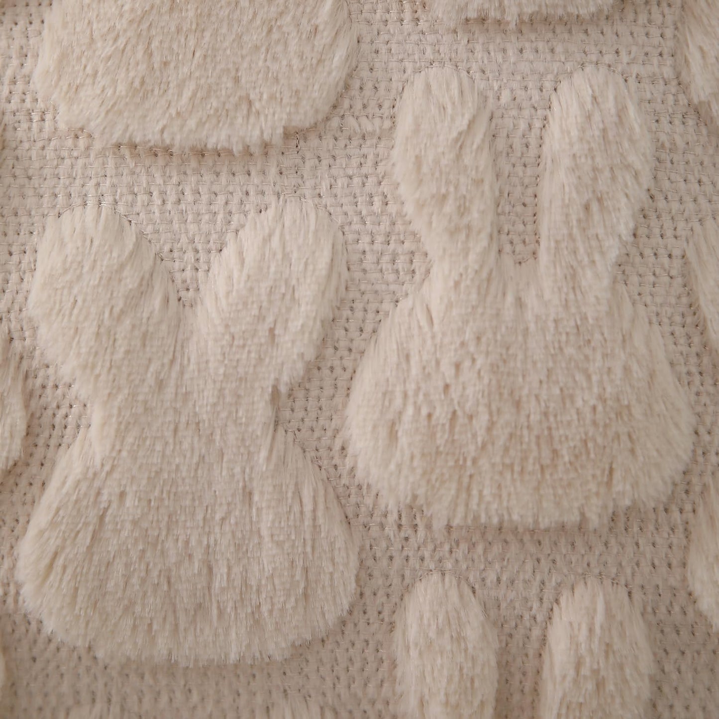 Easter Pillow Covers 18x18 inch Set of 2 Easter Decoration Beige Rabbit Soft Plush Faux Fur Jacquard Throw Pillows for Bedroom Sofa Holiday Festivals Home Decor FHJ-010C18