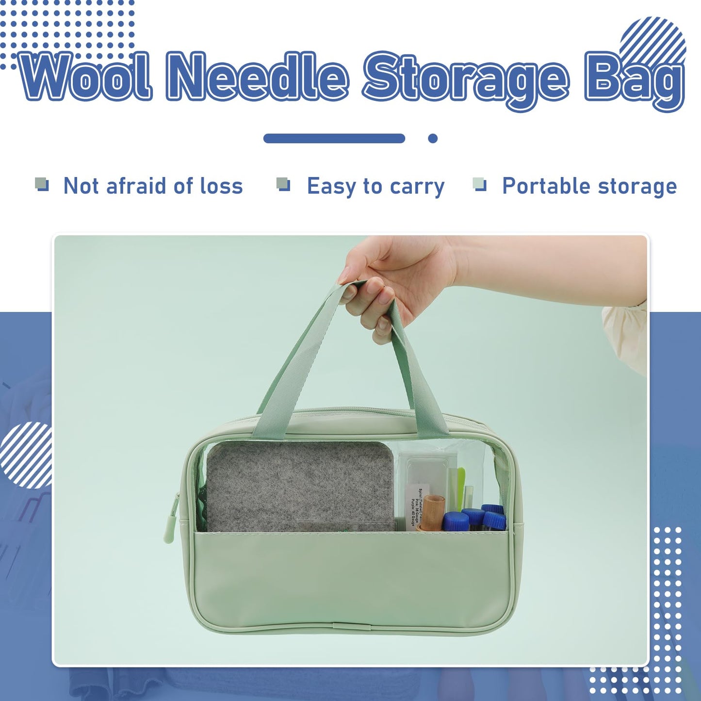 Felting Kit - 6"x6" Felting Pad & Tools with Needles, Finger Guards, Wooden Handle Scissor, Bag for Beginner & Professional DIY