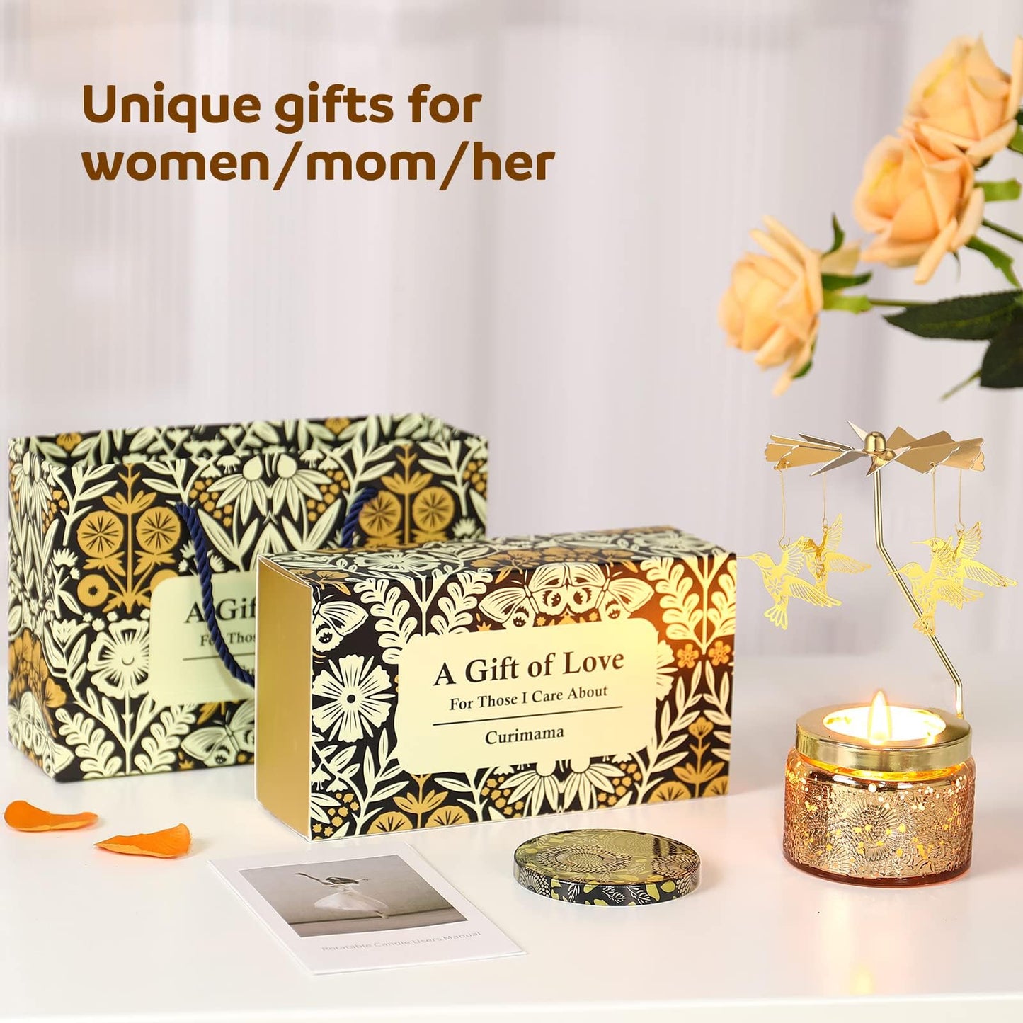 Mothers Day Gifts for Mom from Daughter, Hummingbird Gift for Women Friendship, Rotating Candles for Easter, Unique Birthday Gift for Her, Mothers Day Gifts for Wife Grandma New Mom Mama