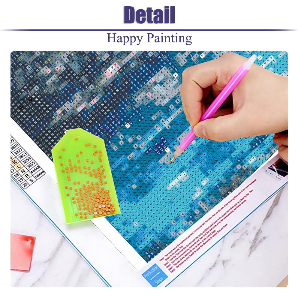 pchmcu 5D Lake Diamond Painting, Diamond Painting Moon Kits for Adults，DIY Full Drill Crystal Rhinestone Arts and Crafts, Gem Art Paints with Diamond Home Wall Decor 27.5 X 15.7inch