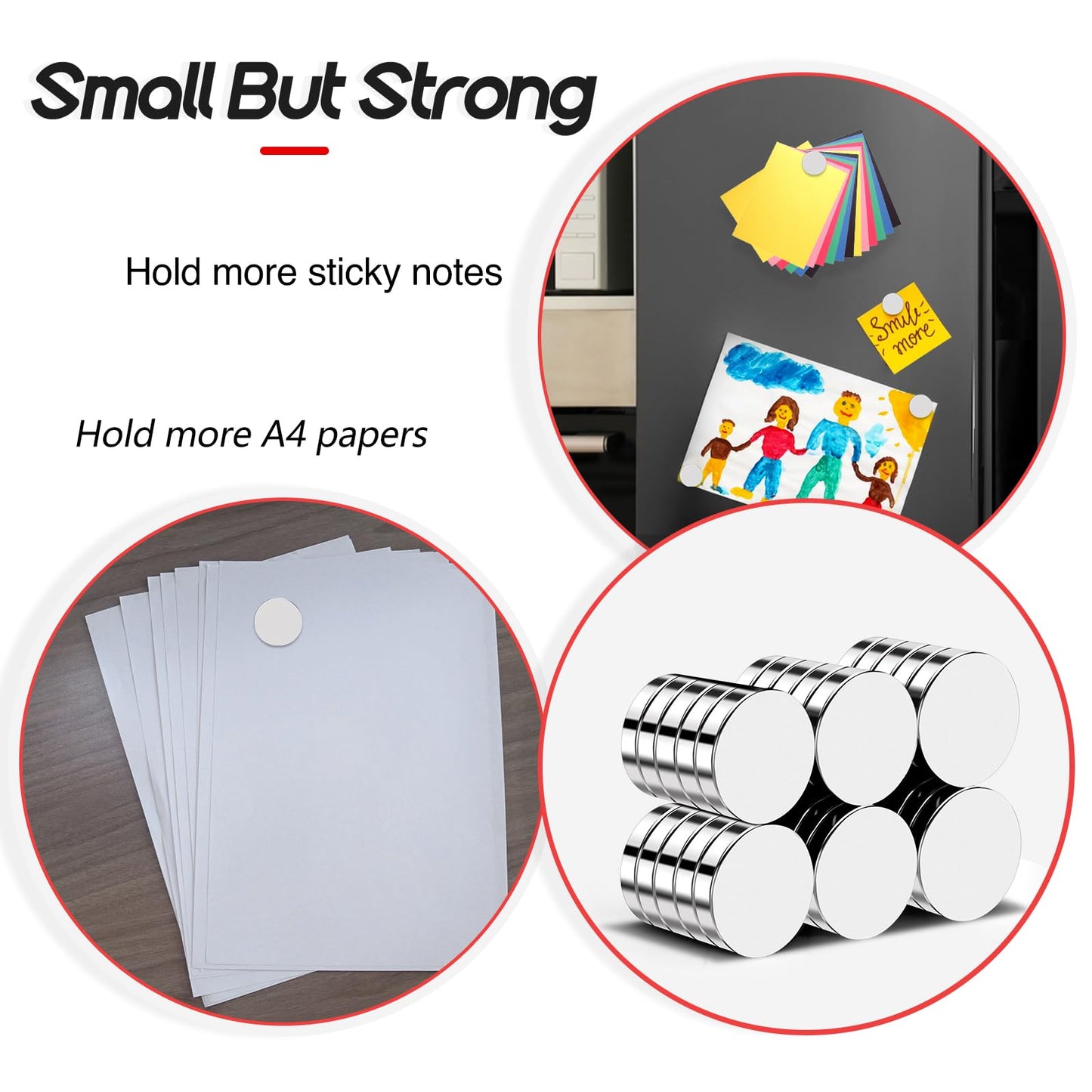 VSKIZ 30Pcs Small Strong Magnets, 18x3mm Round Refrigerator Magnets Small Disc Rare Earth Magnets for Whiteboard