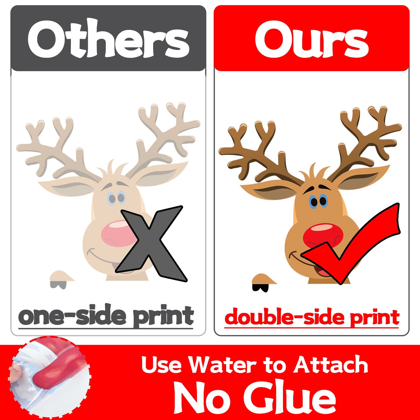 Christmas Decorations - Christmas Window Clings Decorations Stickers Indoor - Snowflakes Window Clings Decor for Home Office Classroom