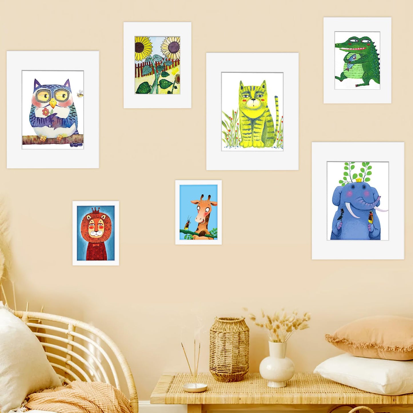 yeestone 10 Pack Picture Frame Mats, 5x7 Matted to 4x6 Photo Mats, Acid Free Picture Matting for Pictures Photos Watercolor Artwork (White)