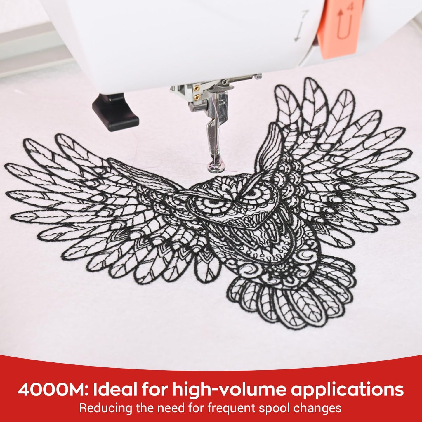Richword Selected Black Embroidery Thread 5000Y 40WT Polyester Thread 100 Colors Selected for Commercial Multi Needles and Single Needle Embroidery Machine 0402