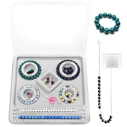 INDIVSHOW The Design Bracelet Bead Board with Clear Cover for Jewelry Bracelet Making Supplies