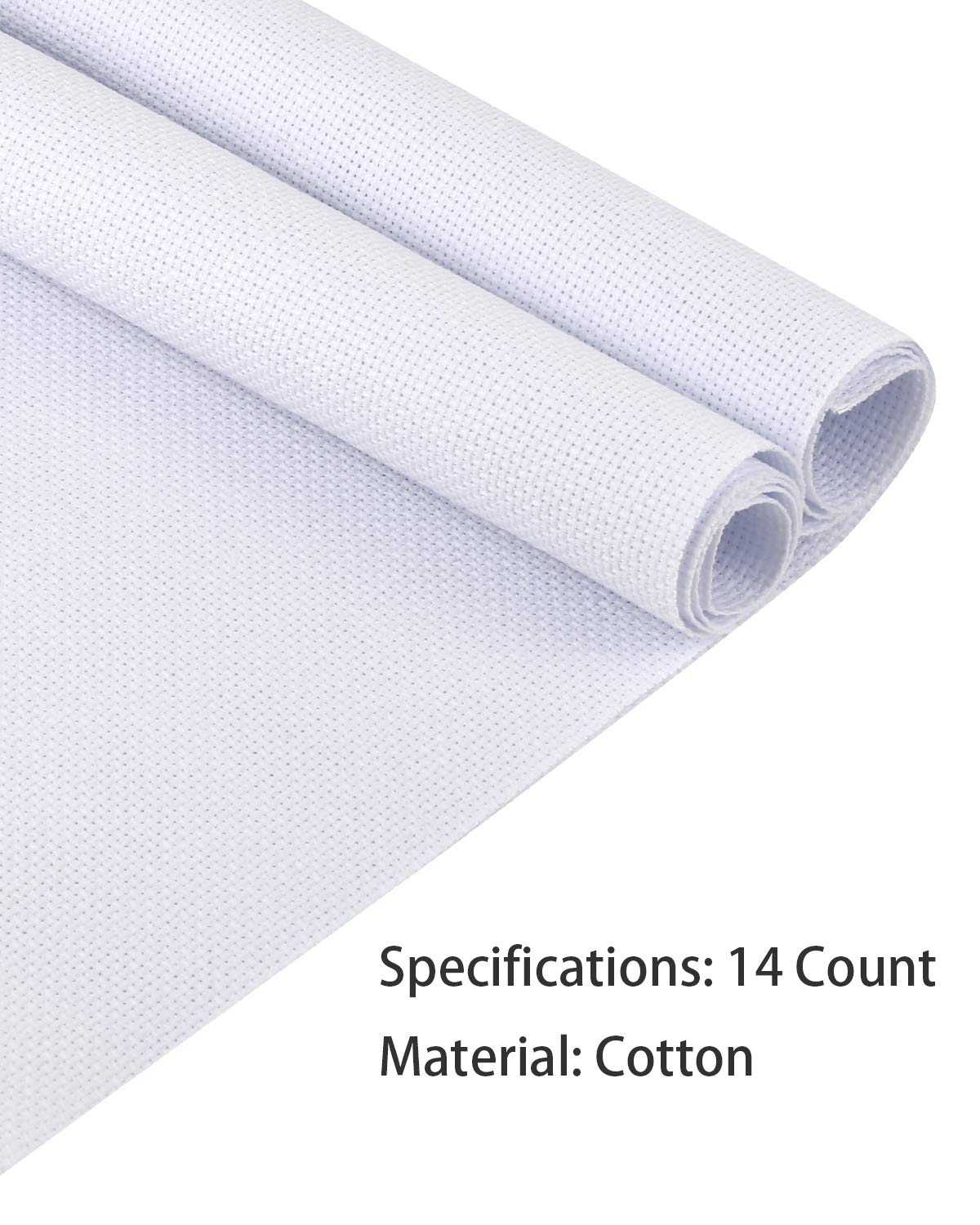 Pllieay 2 Pieces 14 Count Big Size White Aida Cross Stitch Fabric, Classic Reserve Aida Cloth, 19.6 x 21.6 Inch