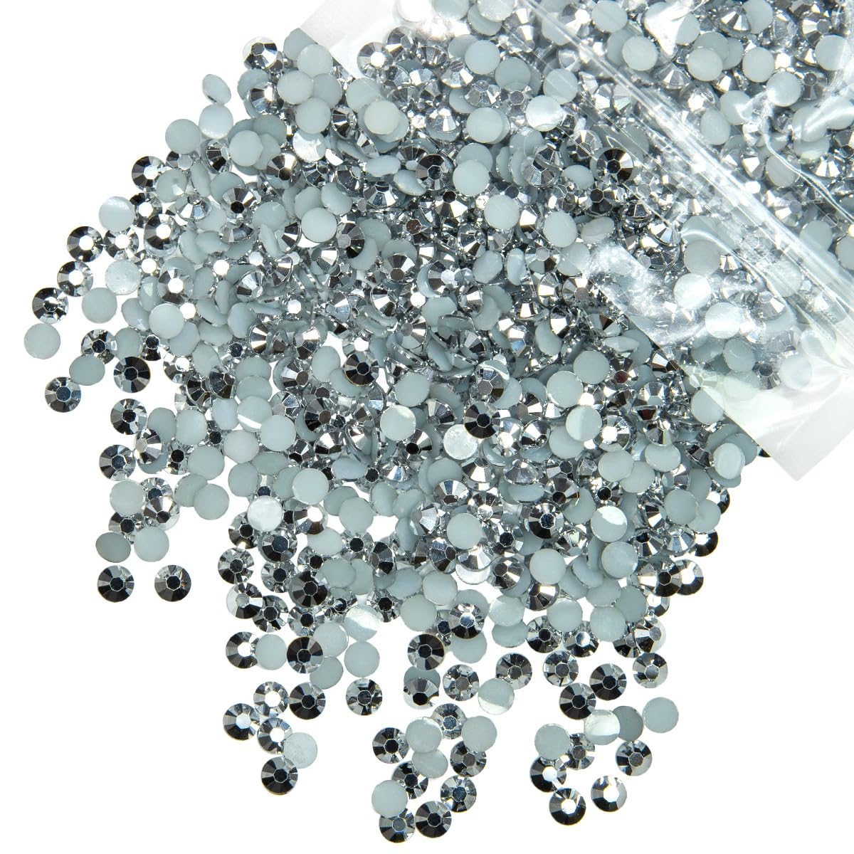 qiipii 3000PCS 4mm Silver Resin Rhinestones for Crafting Flatback Mine Silver Stones Bulk SS16 No-Hotfix Diamonds Crystals Gems Charms for Nails Face Eyes Makeup Body Tumblers Bottles DIY Crafts Shoes