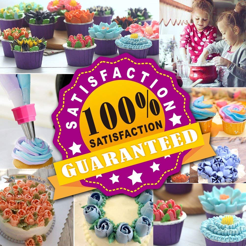 Weetiee Cake Decorating Supplies Tips Kit – [Numbered] 42PCS Piping Tips and Bags Set with Storage Case, Icing Spatula, 12 Pastry Piping Bags, 3 Couplers, Cleaning Brush - Baking Supplies for Cupcakes