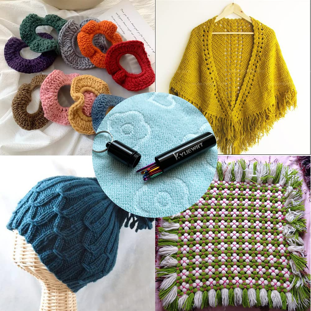 KYUEWRT 10Pcs Yarn Darning Tapestry Needle,Large Big Eye Weaving Needle Bent Needles with Aluminum Storage Tube