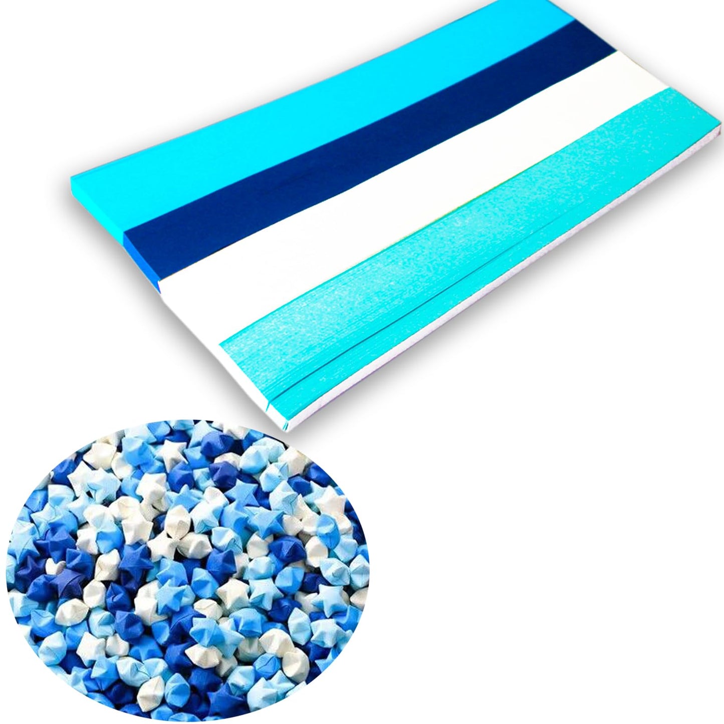 Star Folding Strip Blue Gradient Paper Star Decorative Paper Strip DIY Handicraft (1350 pieces)