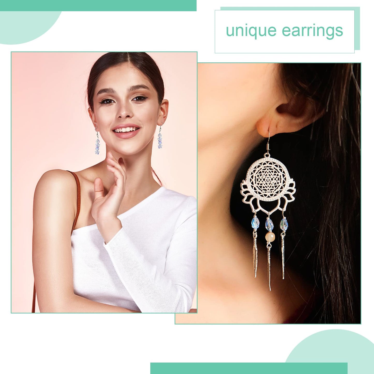 500 Pieces Flat Head Pins for Jewelry Making 2 Inch Straight Head Pins Metal End Headpins DIY Head Pin Findings with Plastic Box for Craft Earring Bracelet Necklace Pendant Supplies (Mixed Colored)