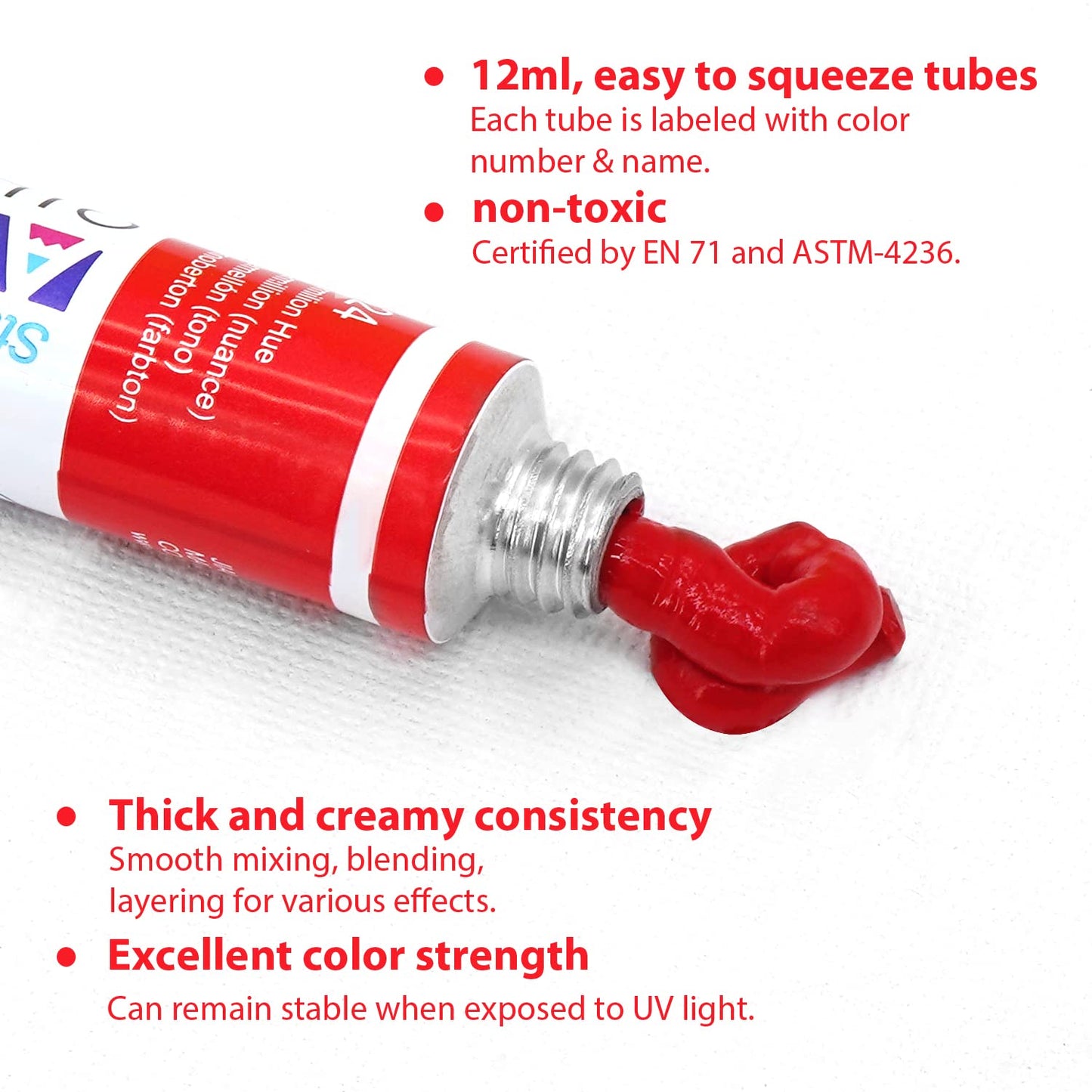 Oil Paint Set 12 Color x12ml / 0.4 Fl Oz Tubes Non-toxic Oil Based Paints for Artists Craft Painting Supplies for Beginners