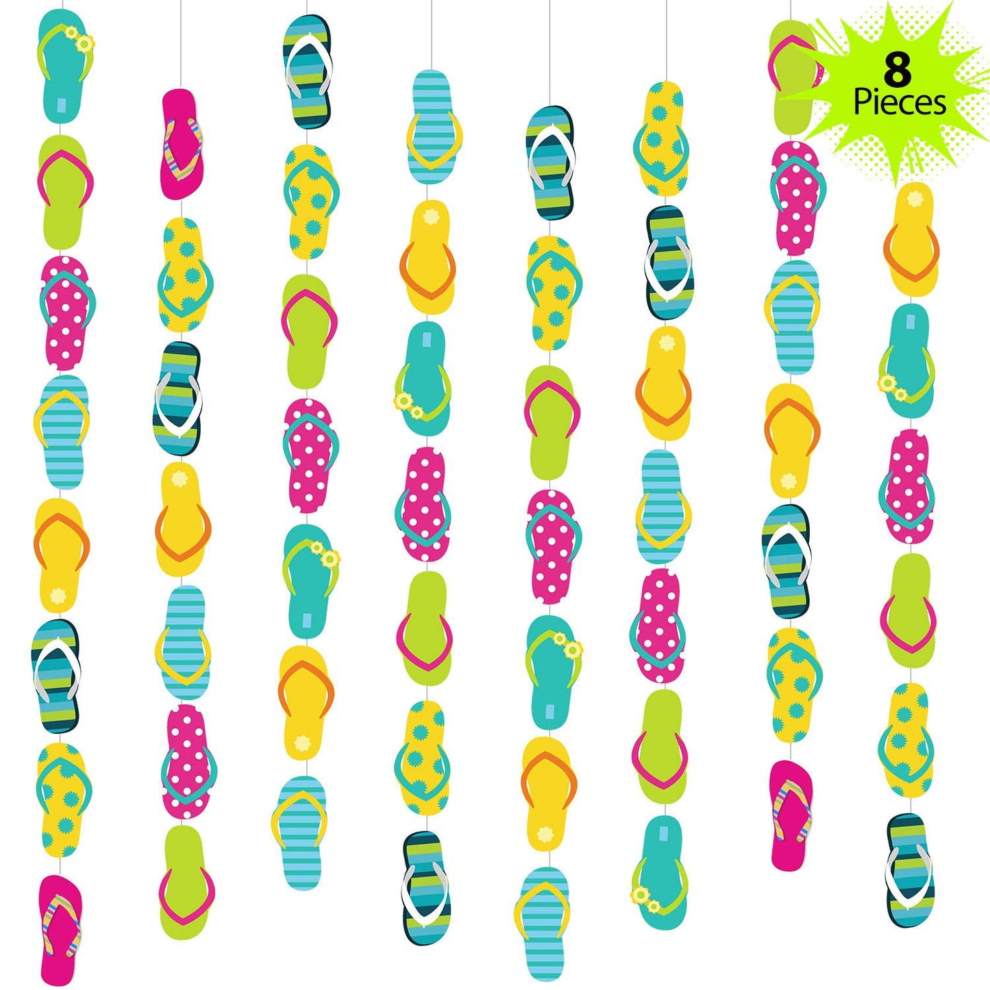 52 Feet Flip Flop Party String Summer Party Garland Flip Flop Hanging Banner Beach Party Garland for Summer Party Beach Party Slipper Theme Party Baby Shower Birthday Party