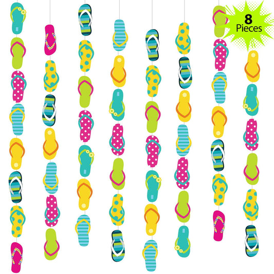 52 Feet Flip Flop Party String Summer Party Garland Flip Flop Hanging Banner Beach Party Garland for Summer Party Beach Party Slipper Theme Party Baby Shower Birthday Party