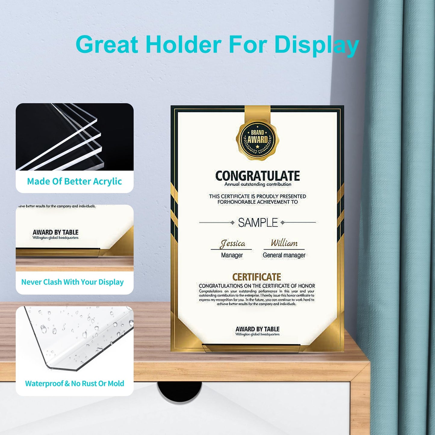 Boloyo Acrylic Book Stand Without Ledge,6 Inch 4PC Clear Acrylic Display Easel Transparent Display Stand Holder Tablet Holder for Displaying Pictures,Books,Artworks, CDs