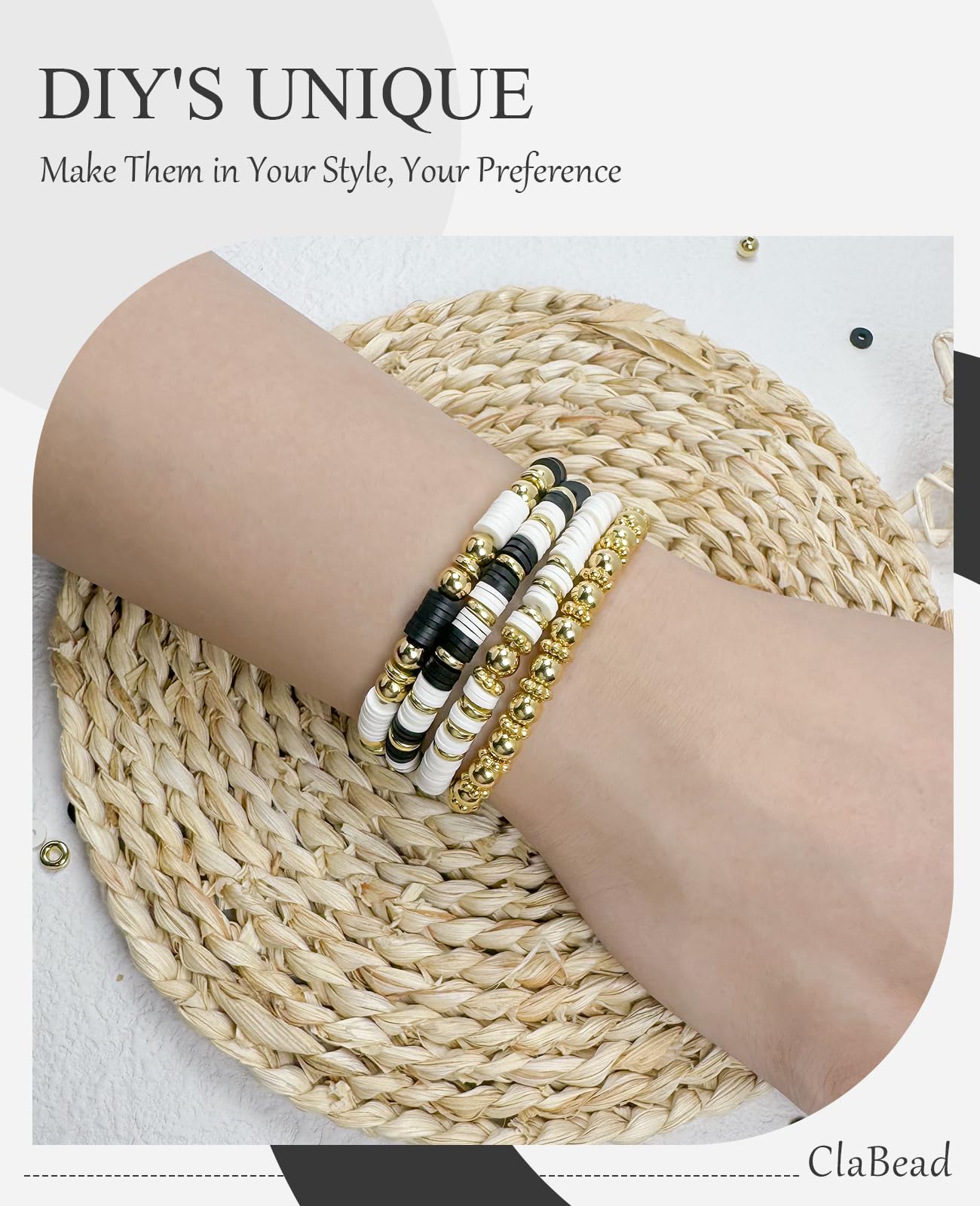 Bracelet Making Kit for Boys 3200Pcs, Clay Beads Bracelet Kit with Gold Beads and Gold Flower, Swift Friendship Beads Bracelet Kit for Bracelets Making
