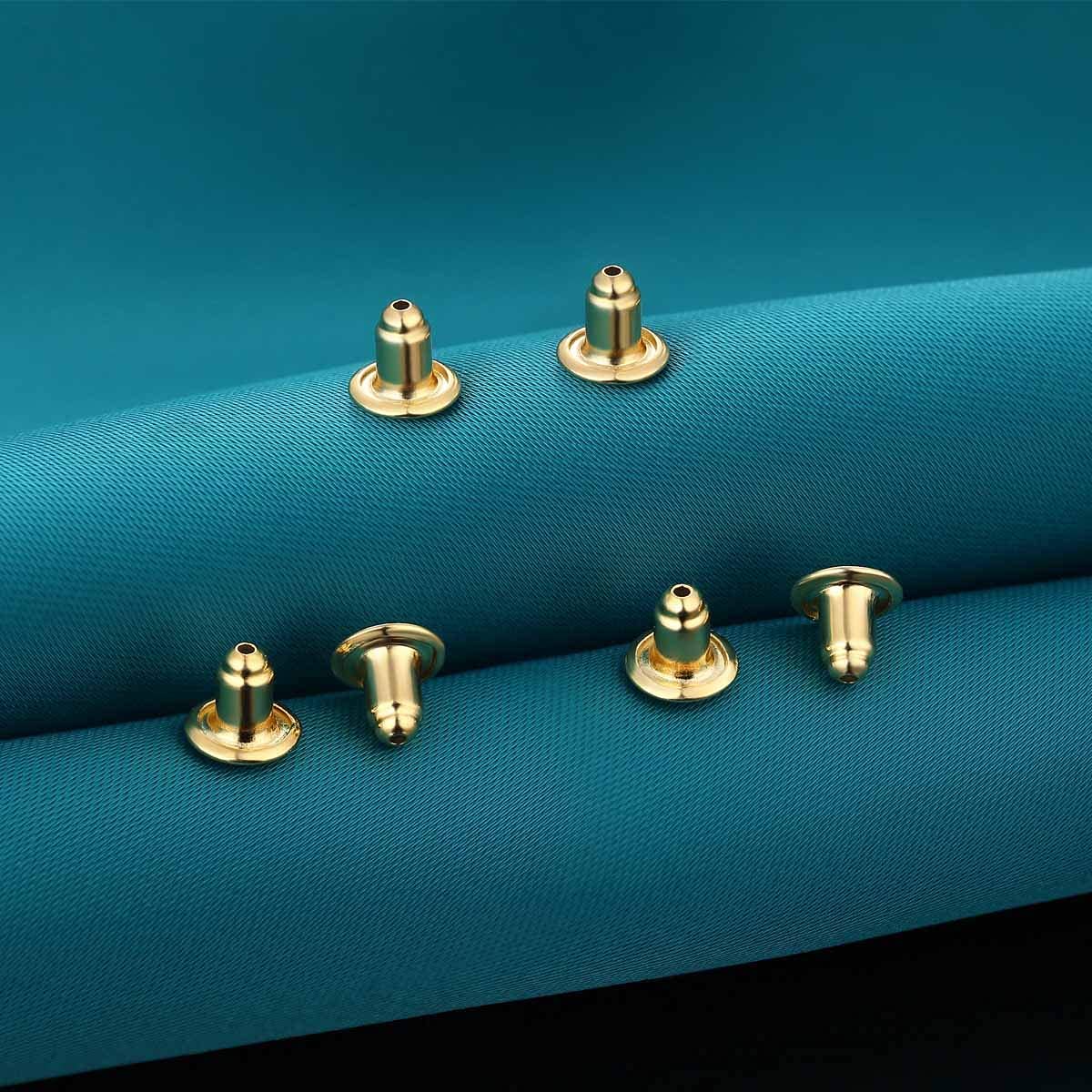 Catinee 14K Earring Backs,Plated Gold Earring Backs for Studs Secure,Hypoallergenic Earring Backs Apply To Earring Backs For Droopy Ears