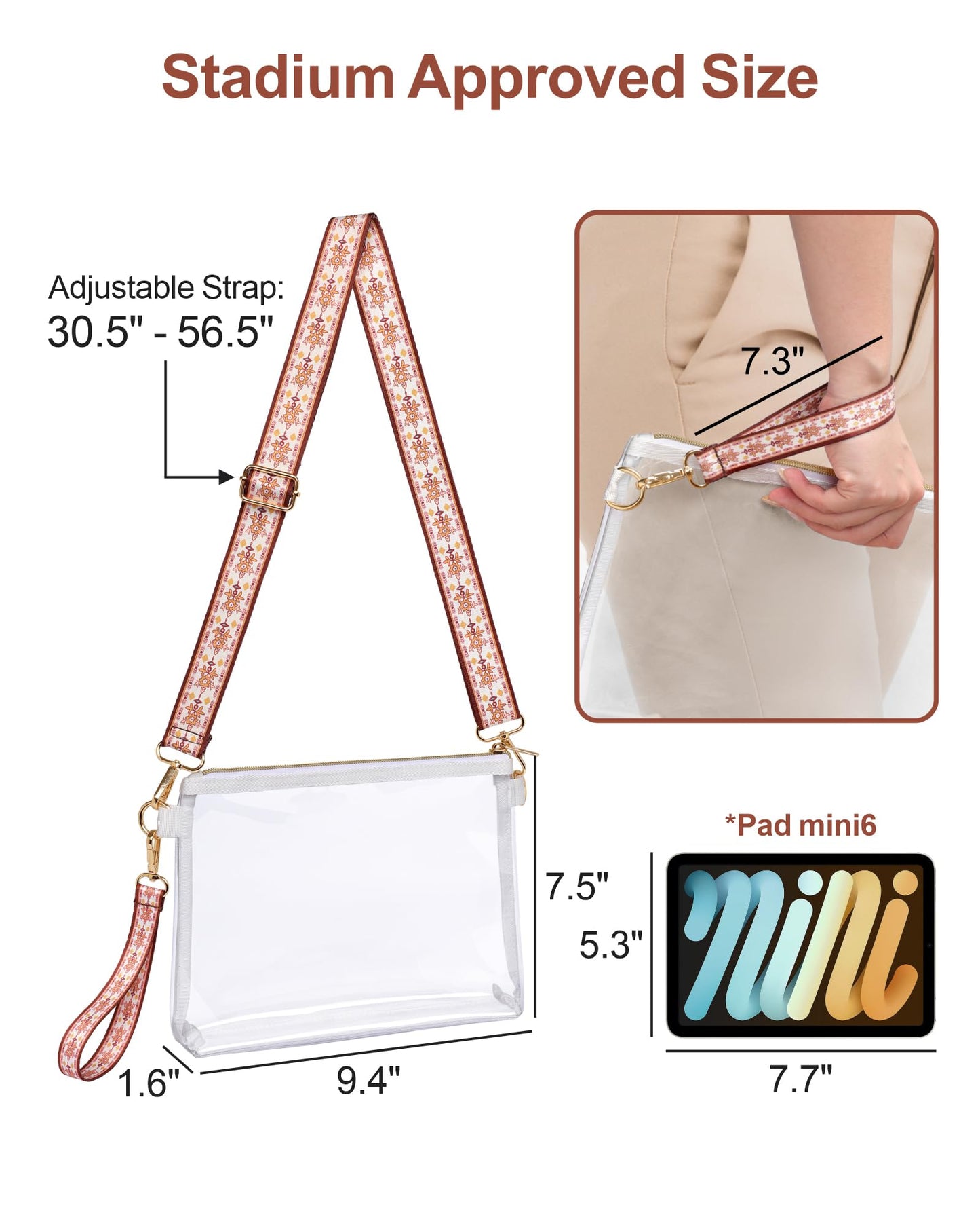 PACKISM Fashionable Clear Bag Stadium Approved - Clear Purses for Women, Versatile with Detachable Strap, Sturdy & Easy Access Design, Perfect for Sports & Concerts, White