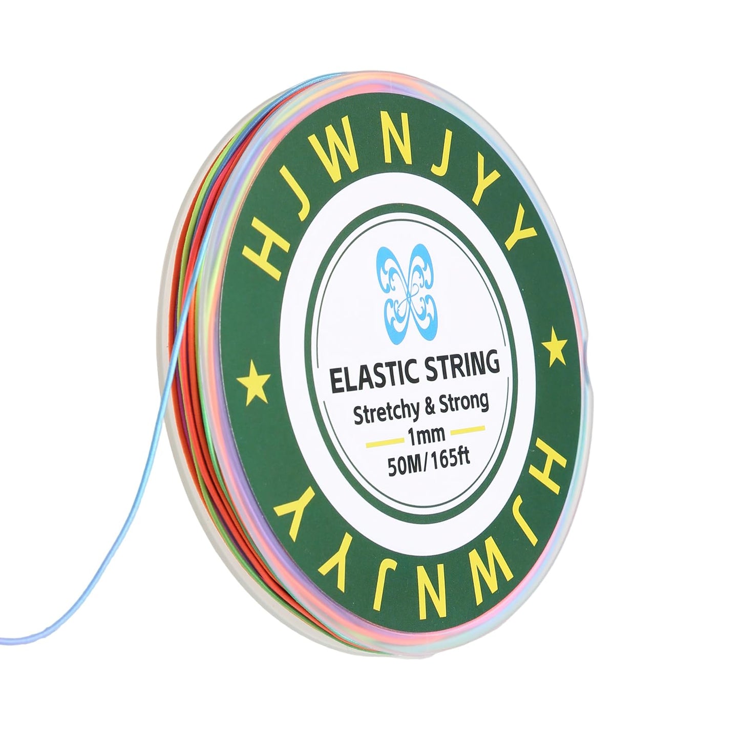 HJWNJYY Stretchy Bracelet String,1 mm 165 Feet Sturdy Durable Elastic String Cord for Jewelry Making, Necklaces, Beading and Crafts (Rainbow)