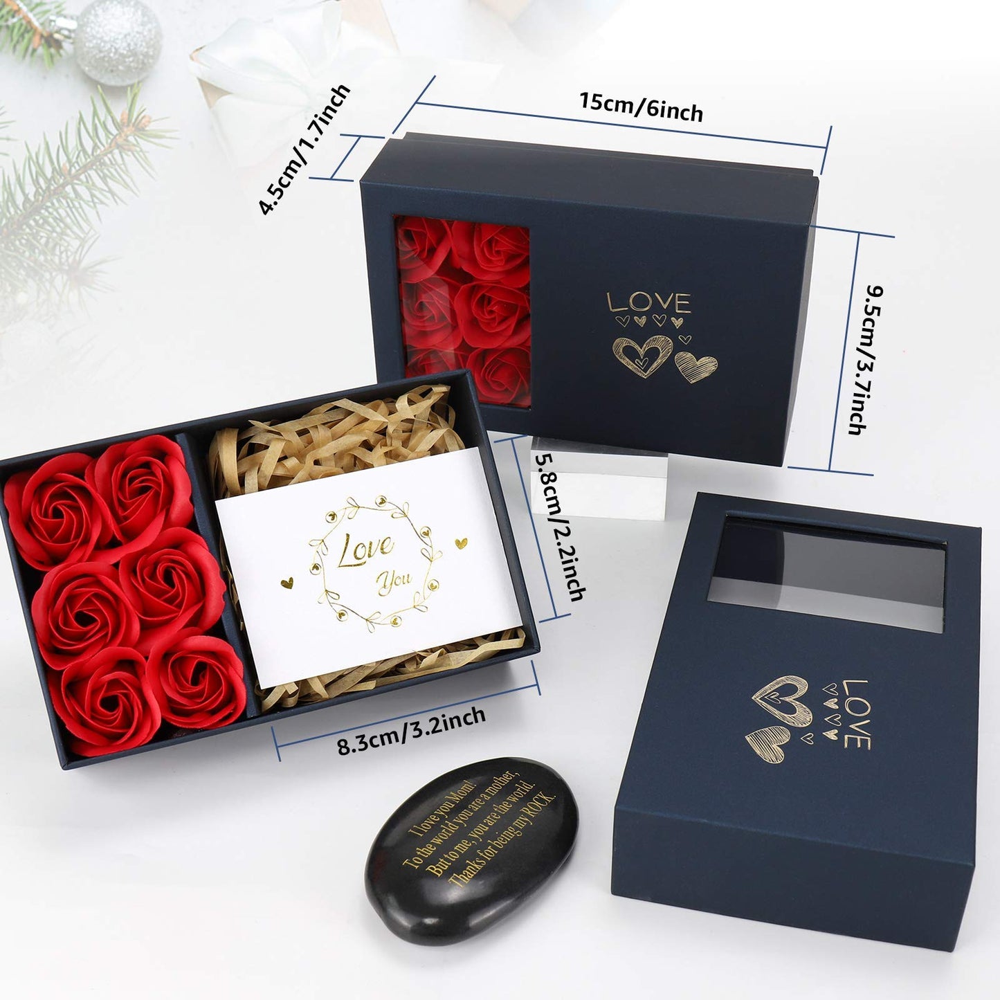 Gifts for Mom - Unique Birthday Card for Mom from Daughter Son - Handmade Engraved Rock Paperweight - I Love You Mom Gifts - Best Mother in Law Birthday Present - You Are My Rock Gifts for Mother